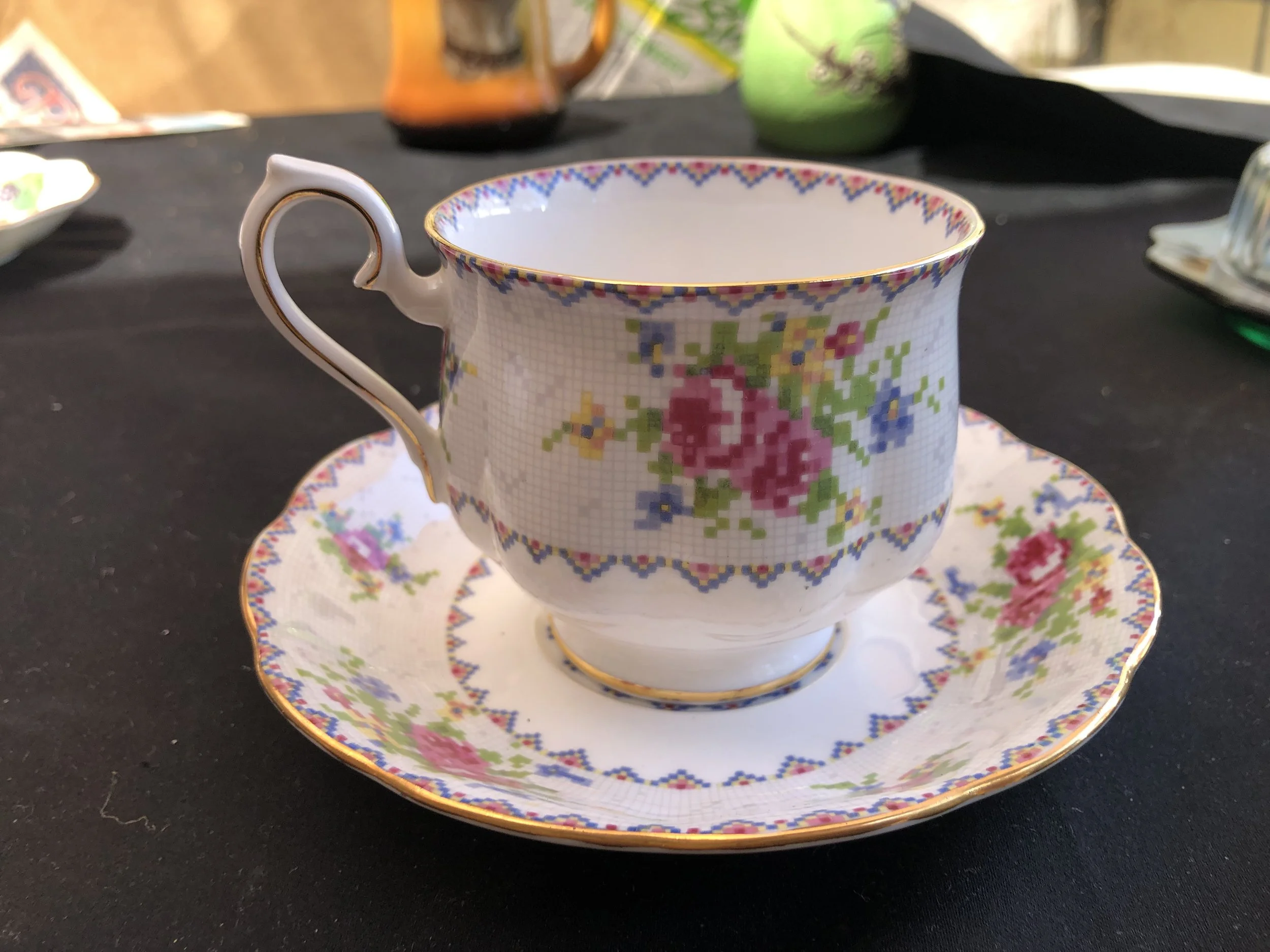 Royal Albert White Bone China Cup and Saucer Petit Point with
