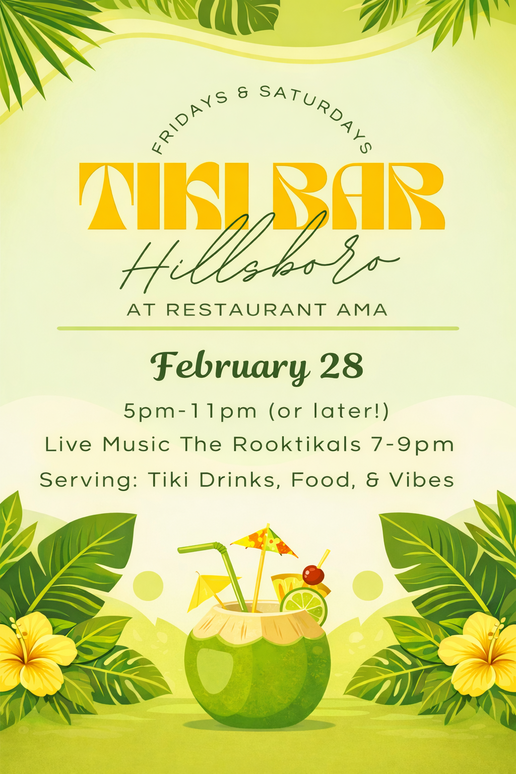 The Rootikals [Full Band] @ Tiki Bar at AMA Restaurant 