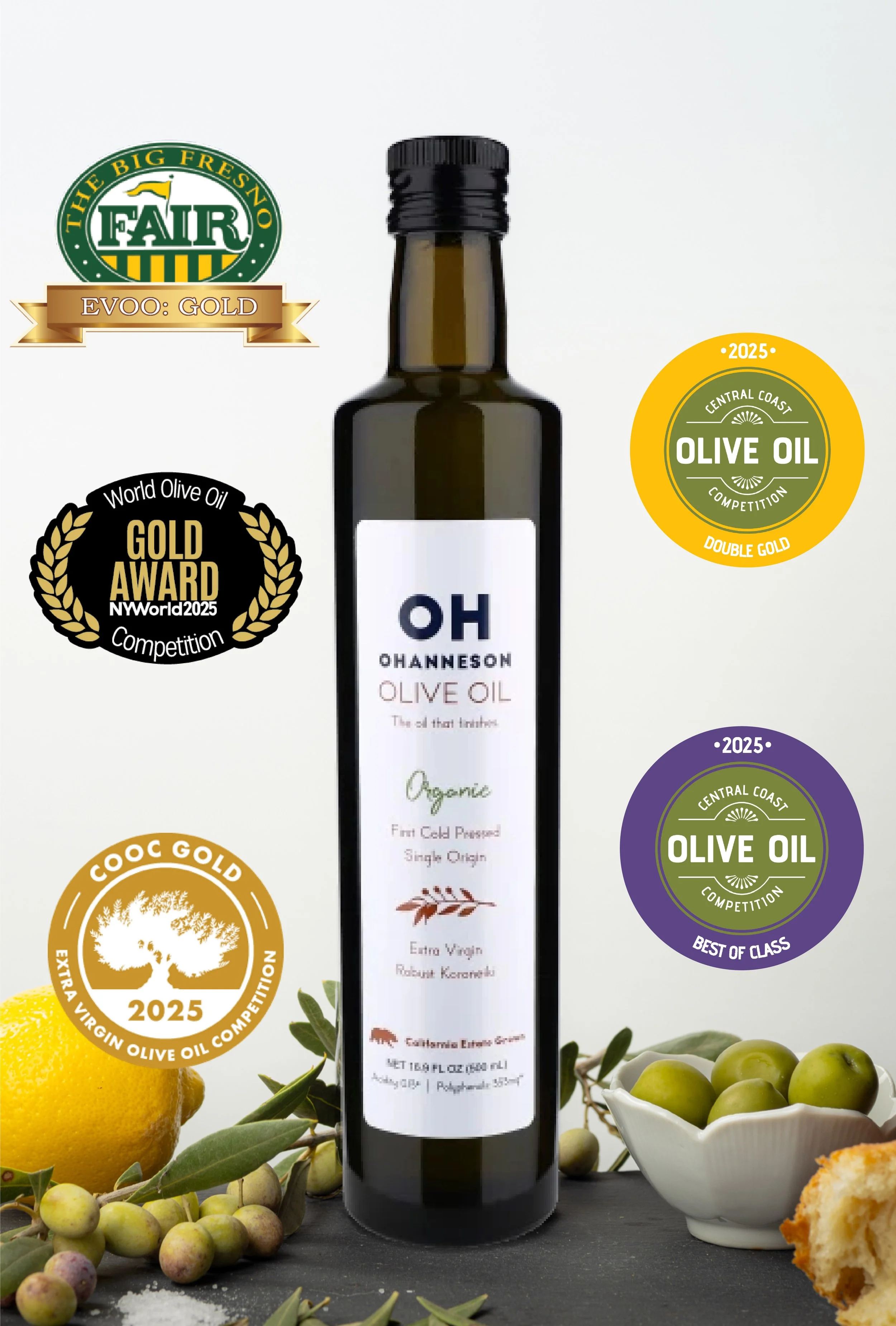 OH Olive Oil 500 mL Bottle - 2025 Vintage