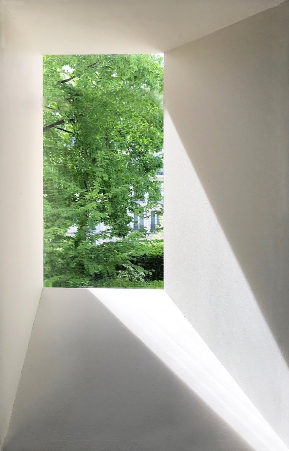 Vauclare Architecture & Design Is a full-service architecture and interior design firm, specializing in luxury, high-end renovations, and custom furnishings. The homepage image shows a rectangular window with a view of green foliage.