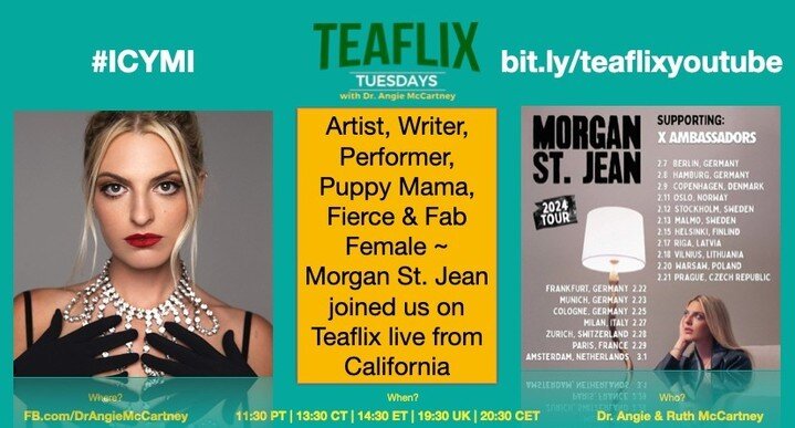 #ICYMI #Replay our fascinating #Teaflix interview with the talented, smart and lovely Morgan St. Jean here: https://youtu.be/7NI7zyP0pvM?si=GDnY-iRjNvk13LcM