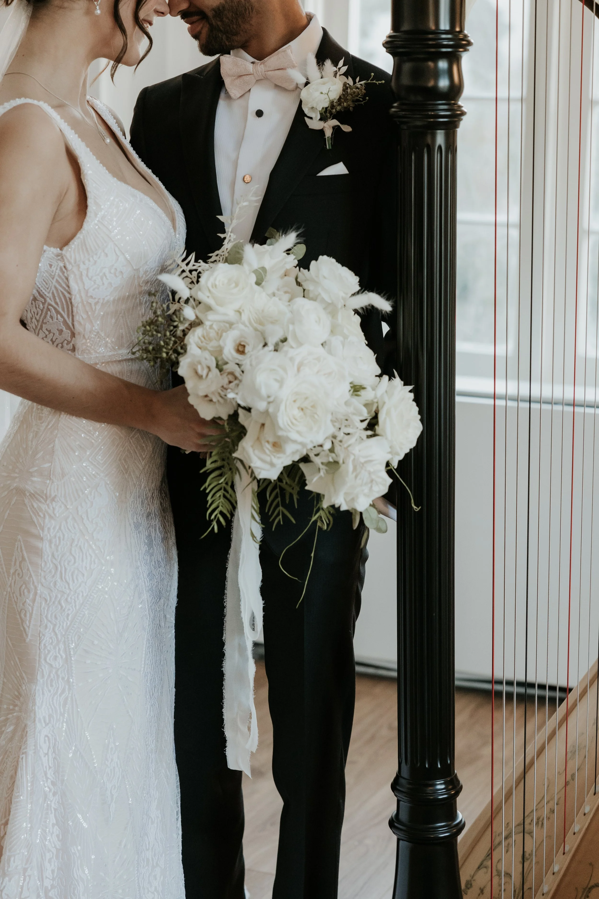 Downtown Salt Lake City White Wedding Ceremony Commercial Club Building 