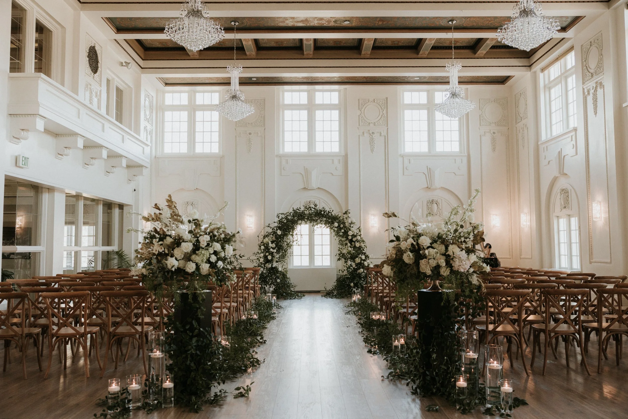 Downtown Salt Lake White Wedding Ceremony 