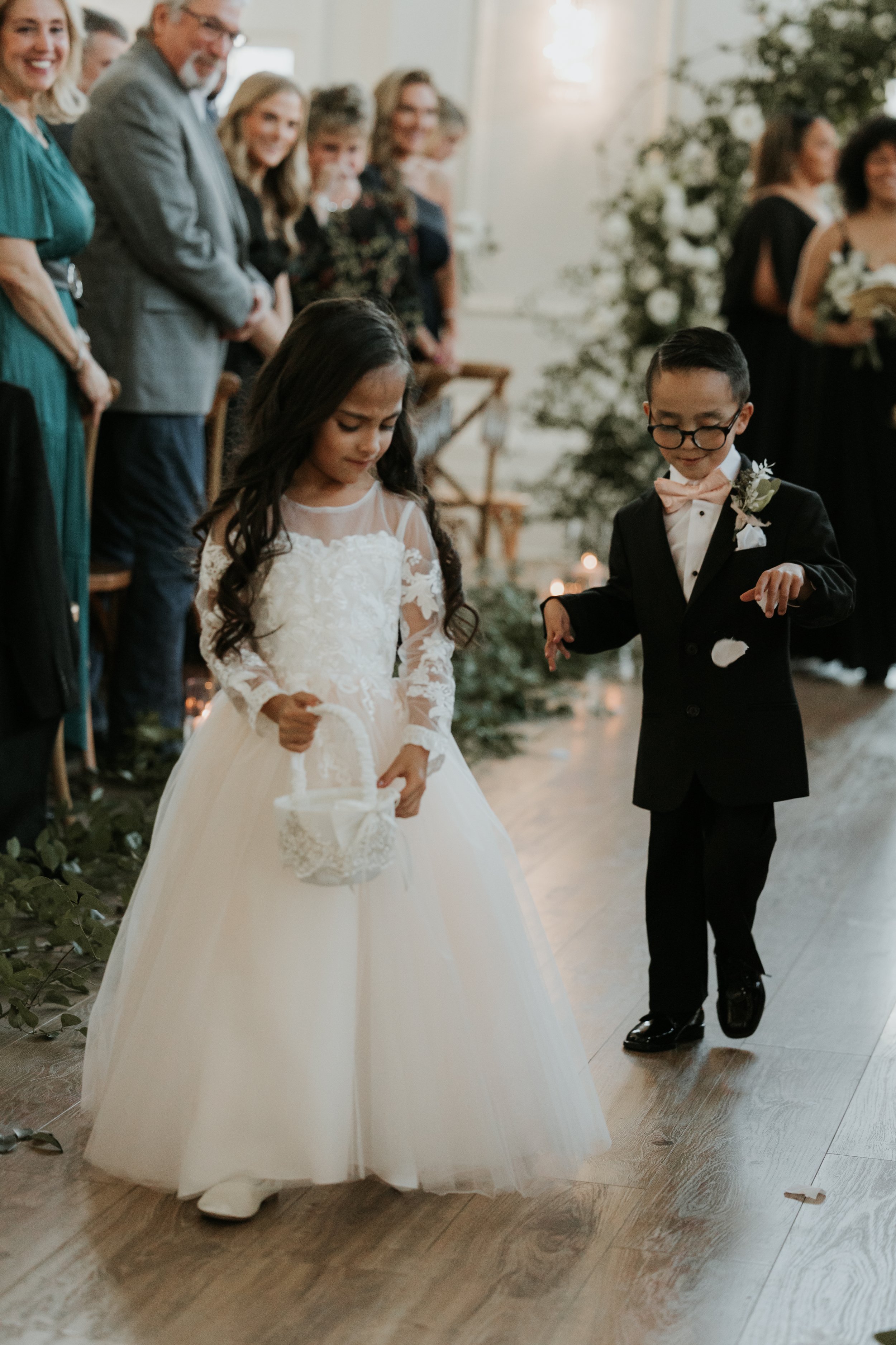 Downtown Salt Lake City White Wedding Ceremony Commercial Club Building 