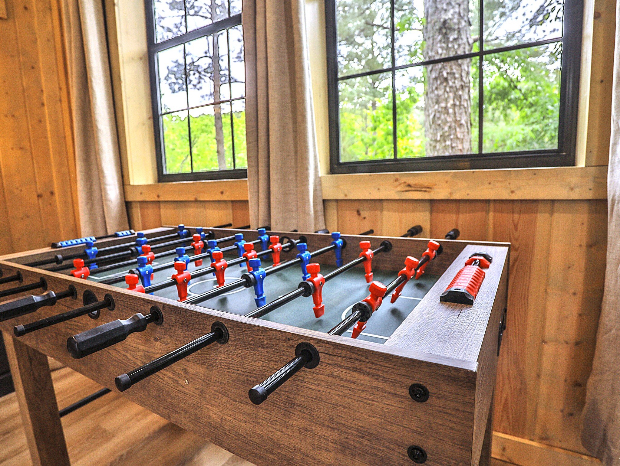 The foosball table.