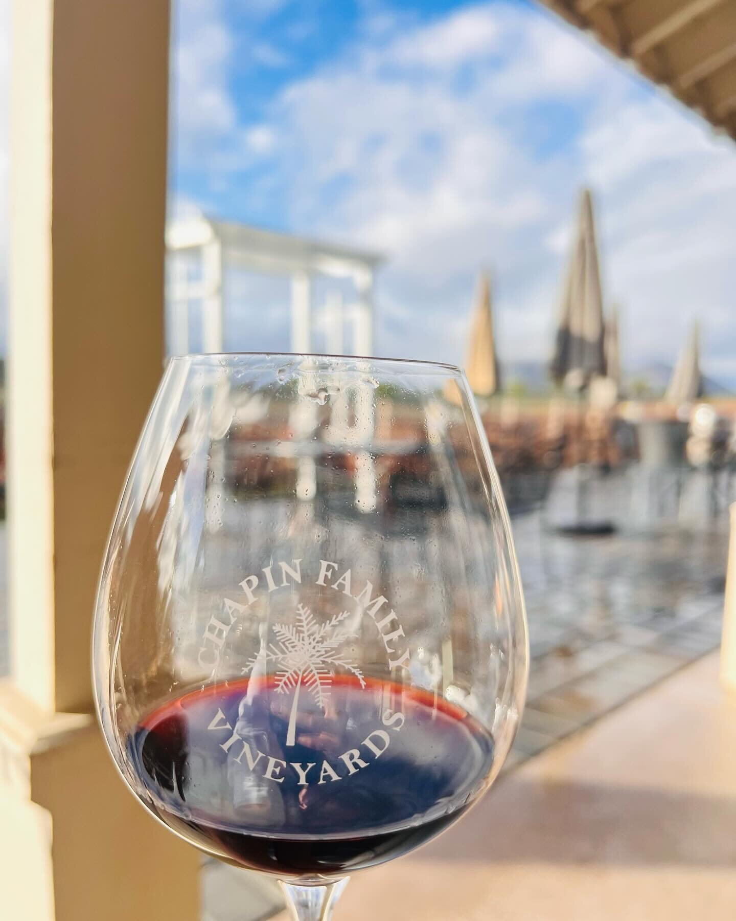 &quot;Age appears to be best in four things: old wood to burn, old wine to drink, old friends to trust, and old authors to read.&quot; - Francis Bacon #chapinfamilyvineyards #2015syrah #reservewine #daughterdadmoments #rainydays #sunspeekingthrough