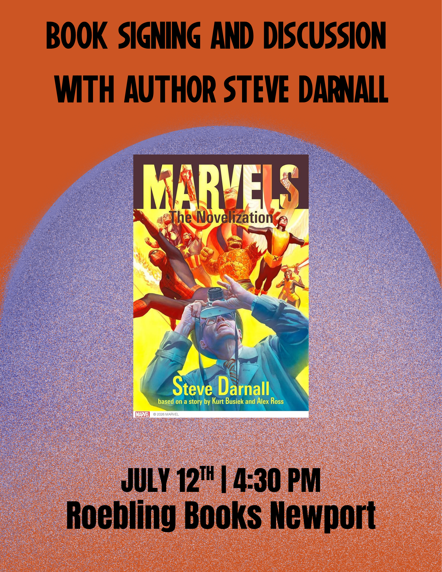 "Marvels: The Novelization" Discussion & Reading with author Steve Darnall