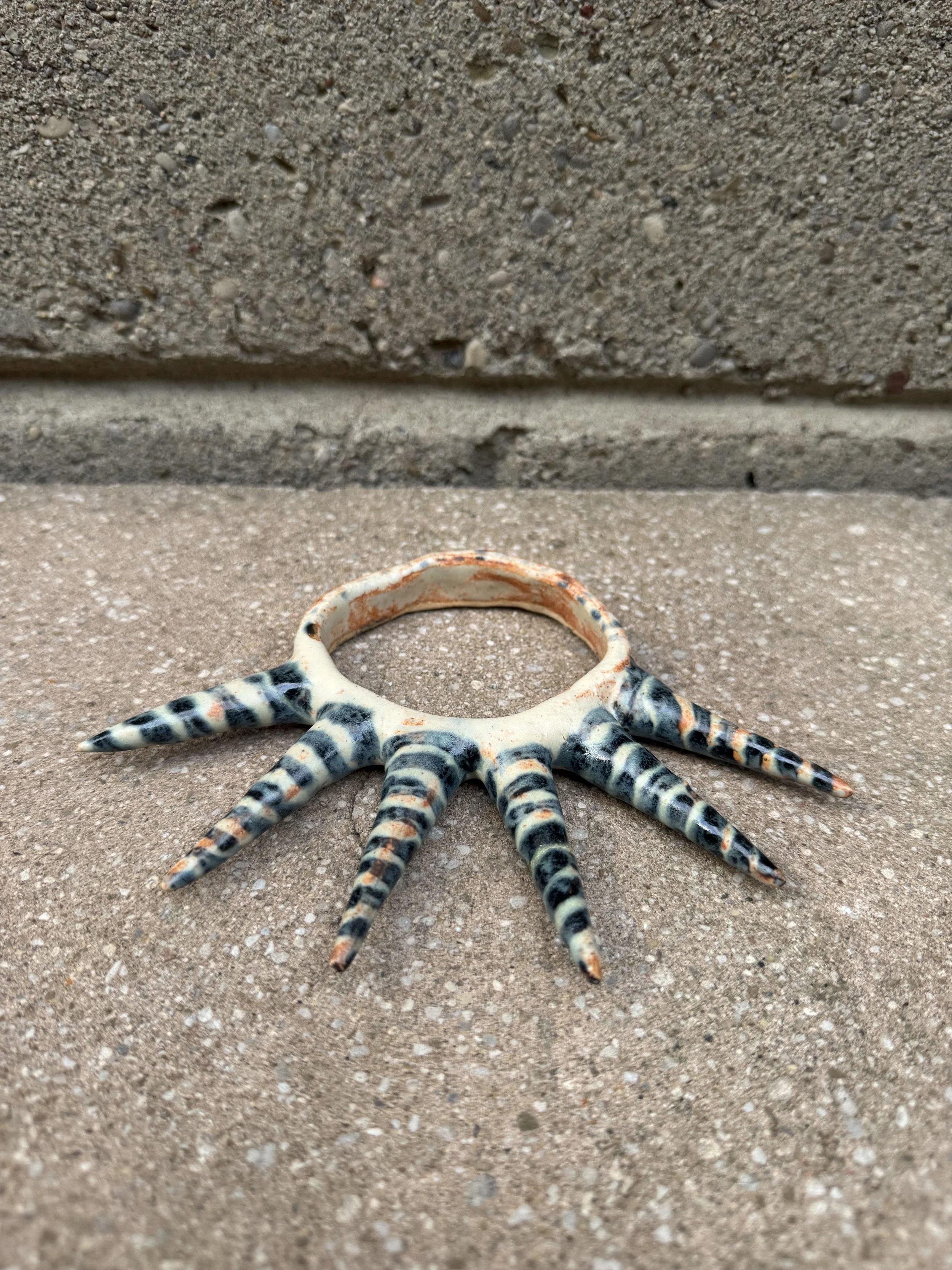 Clay Ceramic Spiky Striped Bangle