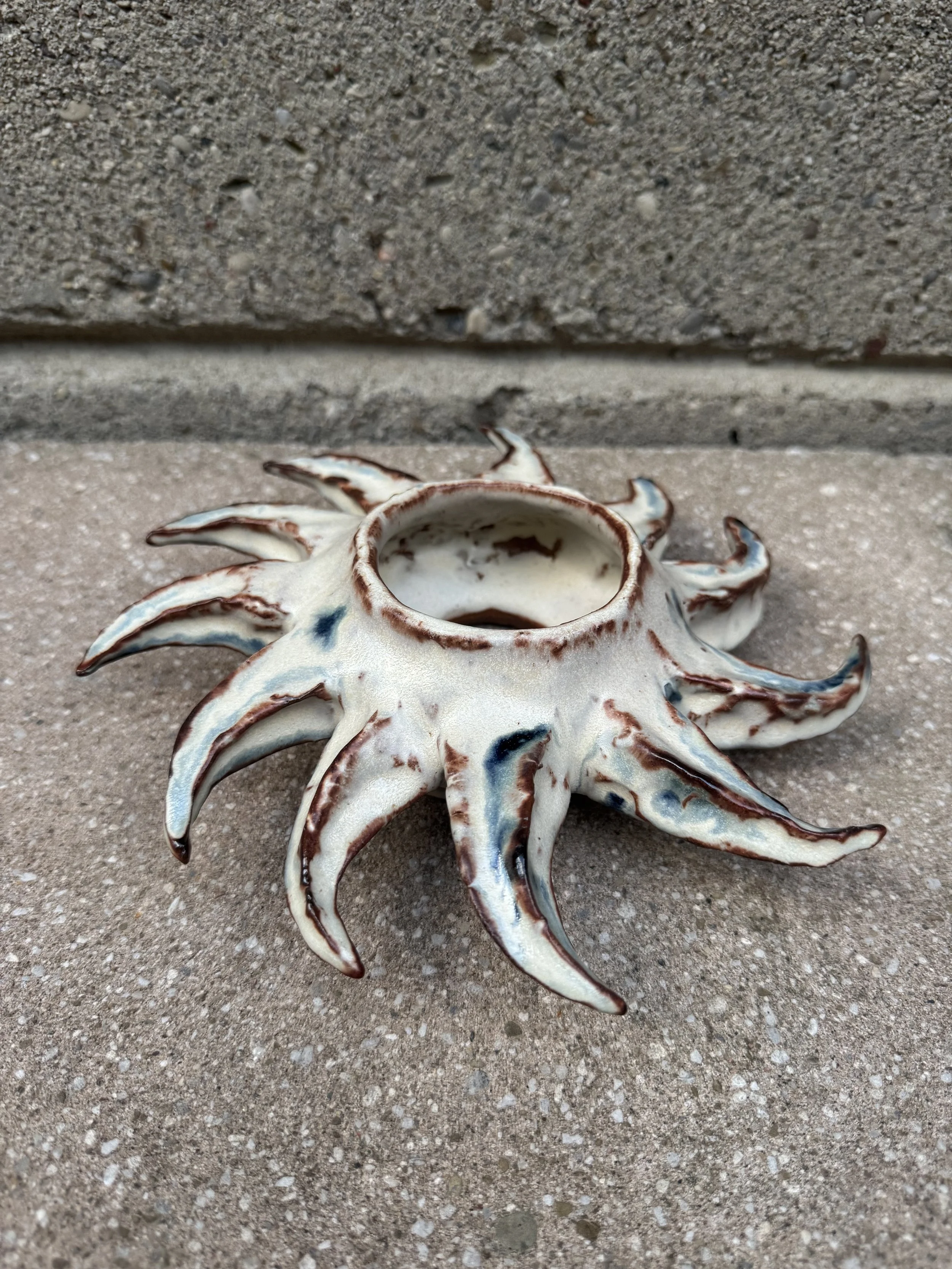 Clay Ceramic Spiky Cream Bangle
