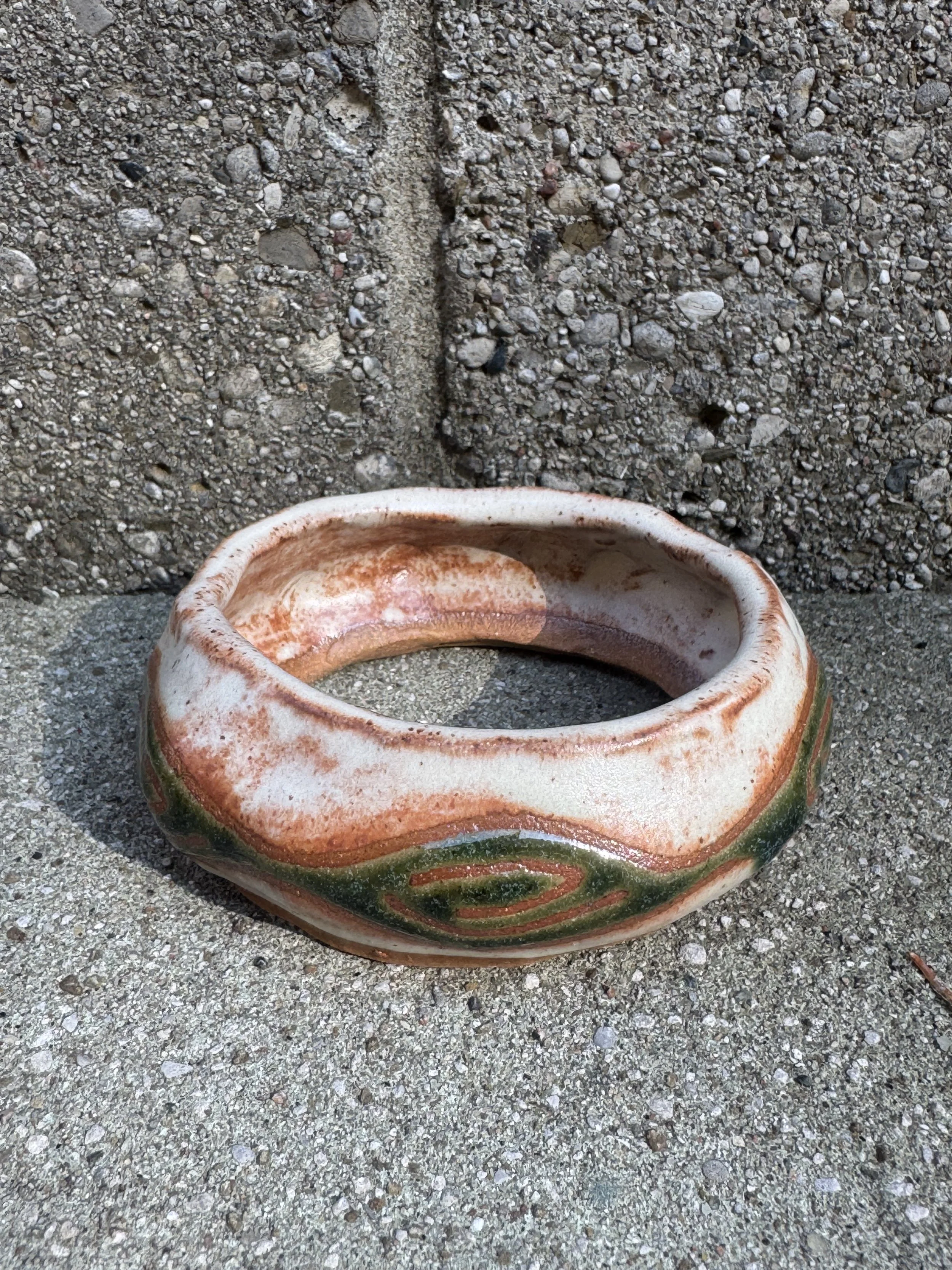Clay Ceramic Spiral Bangle