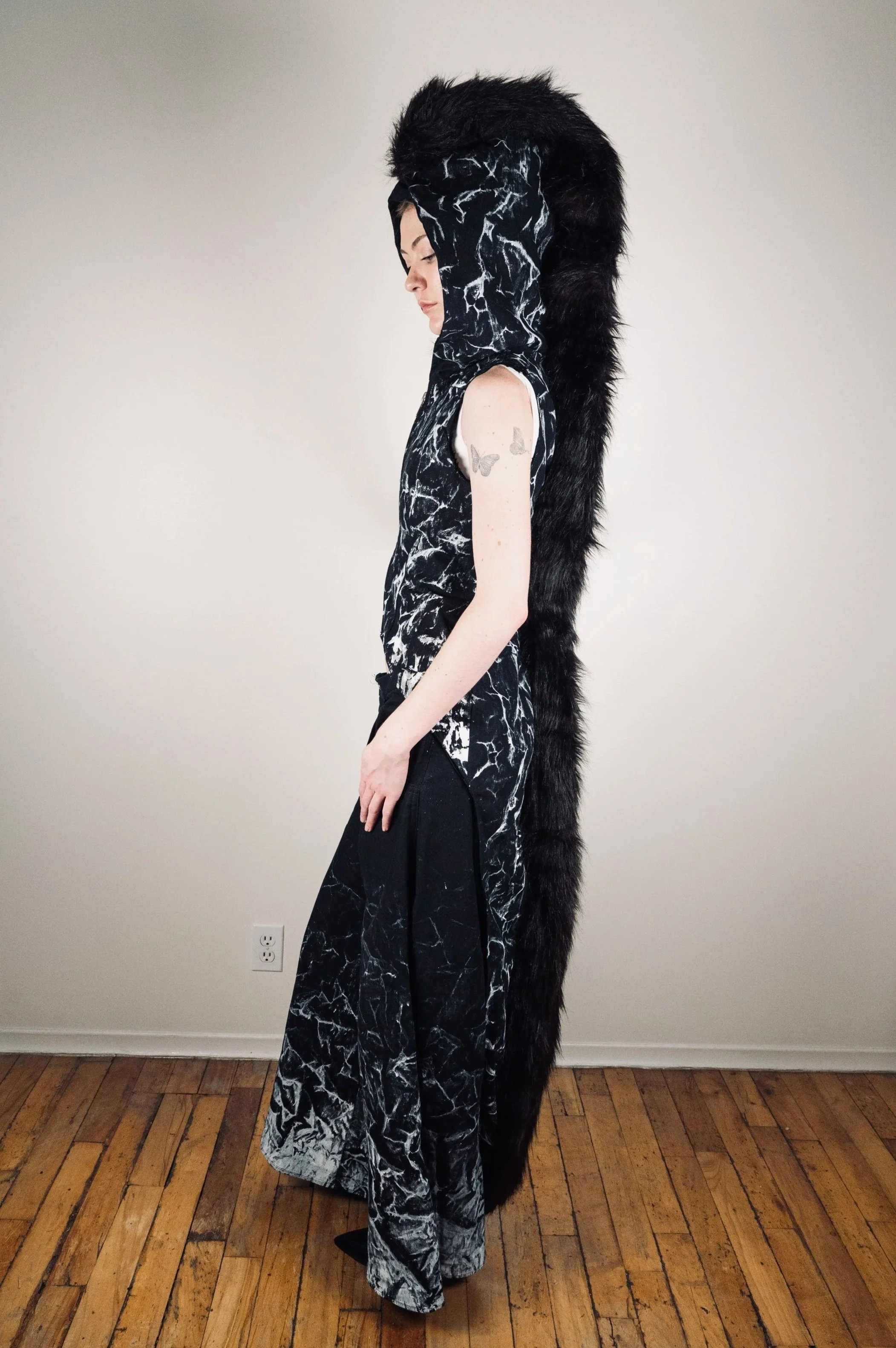 ZOË STONE Black Mohawk Vest