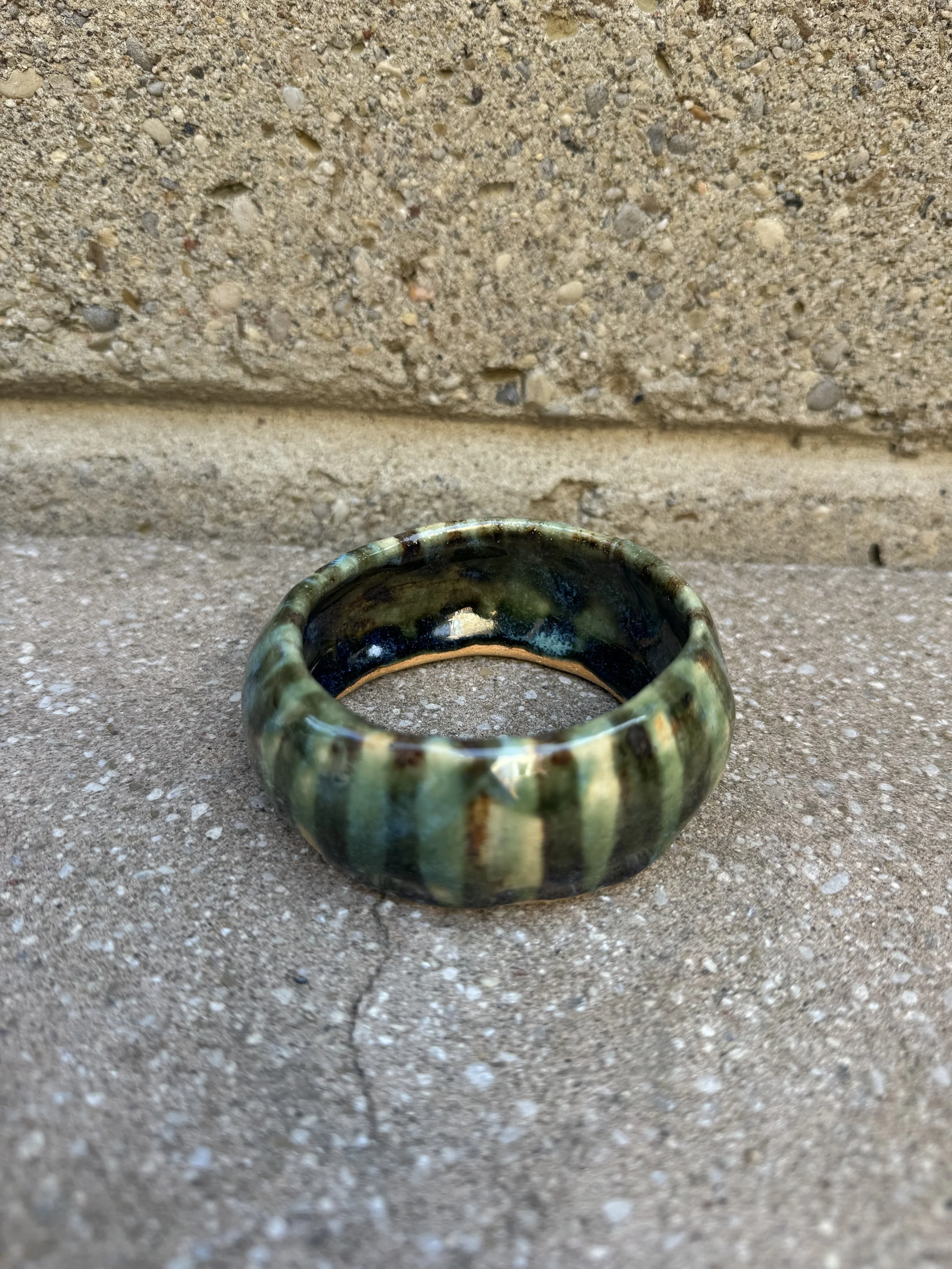 Green Striped Bangle