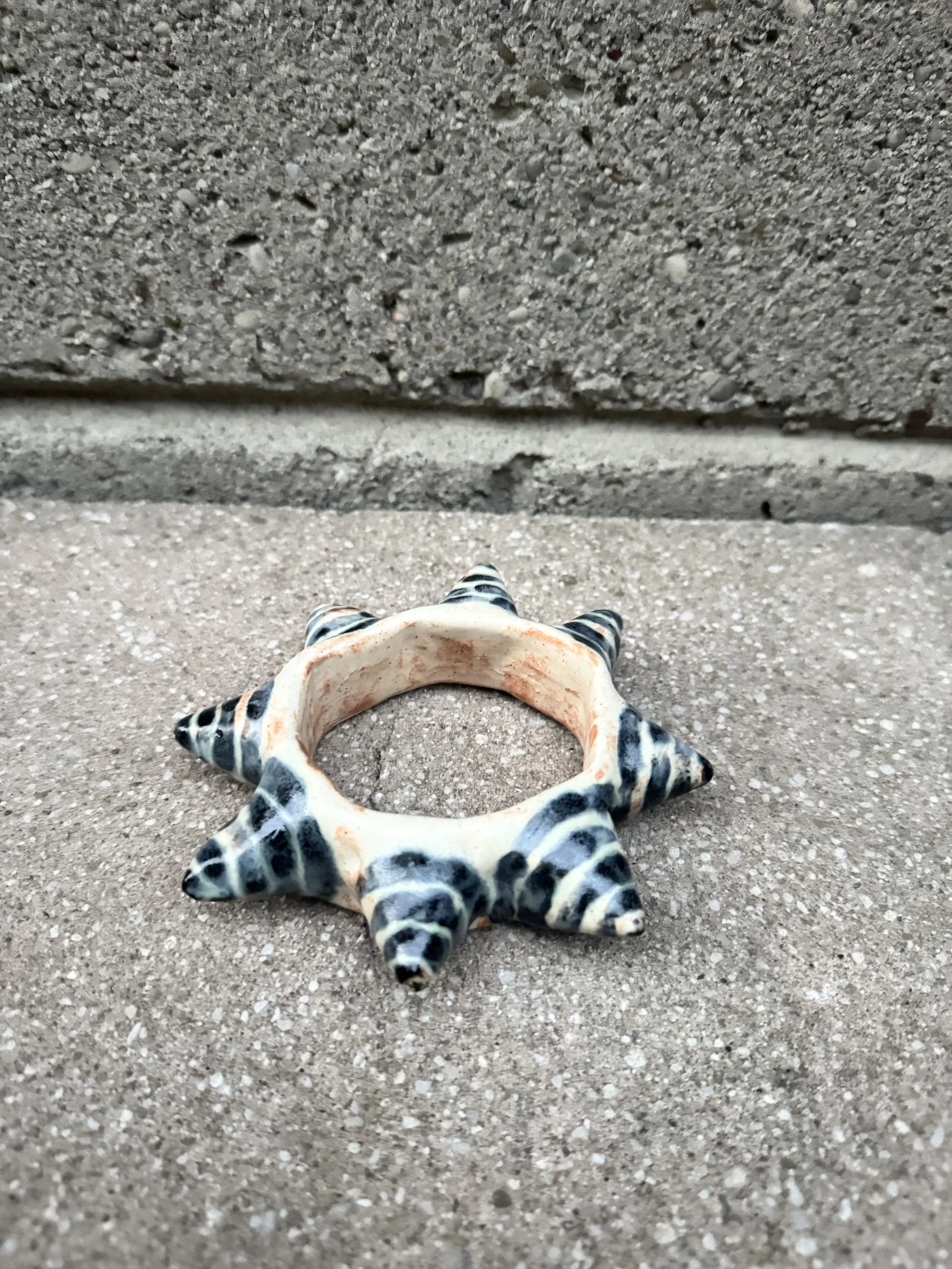 Clay Ceramic Spiky Spiral Bangle