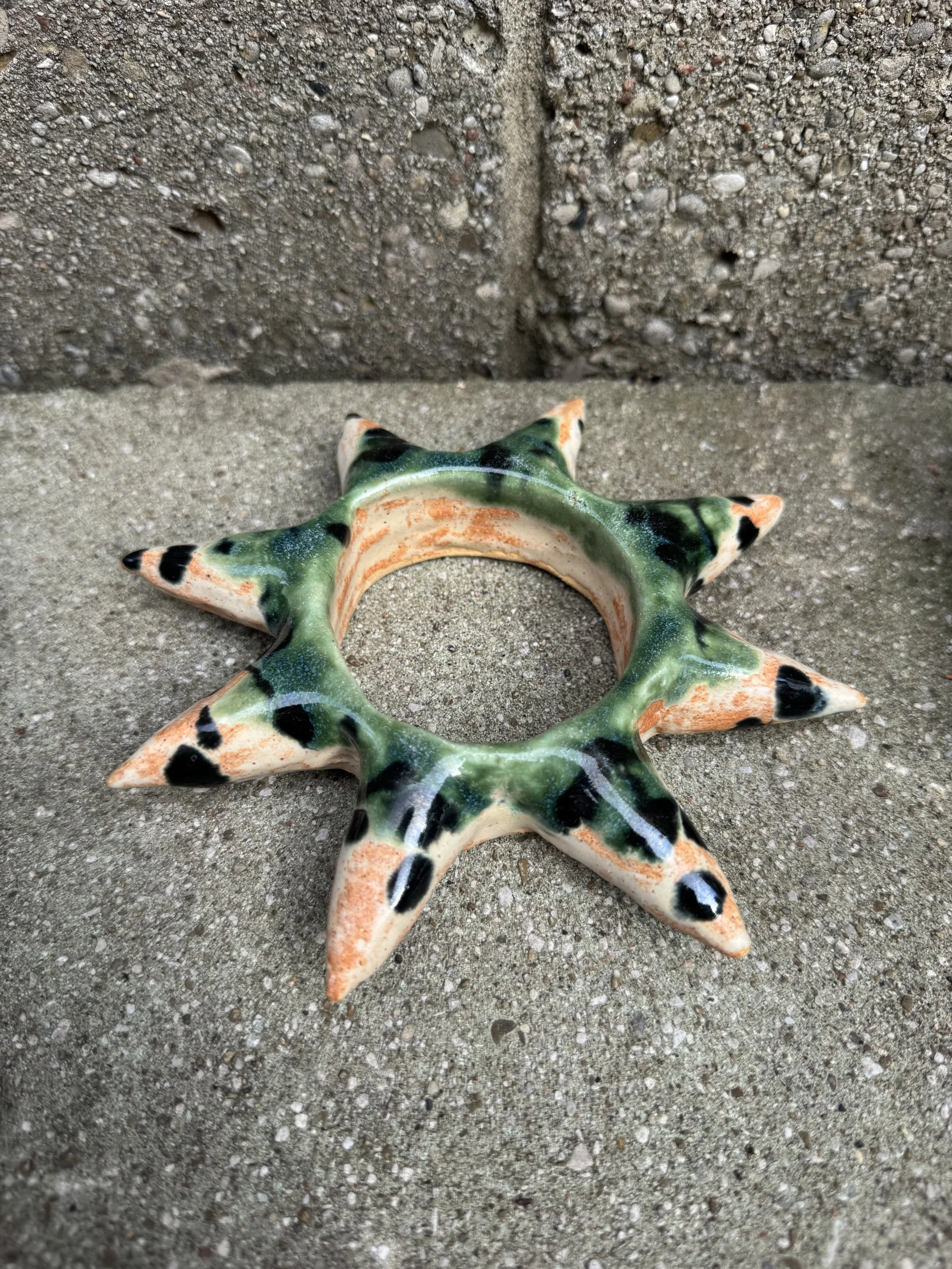 Clay Ceramic Green Specked Bangle