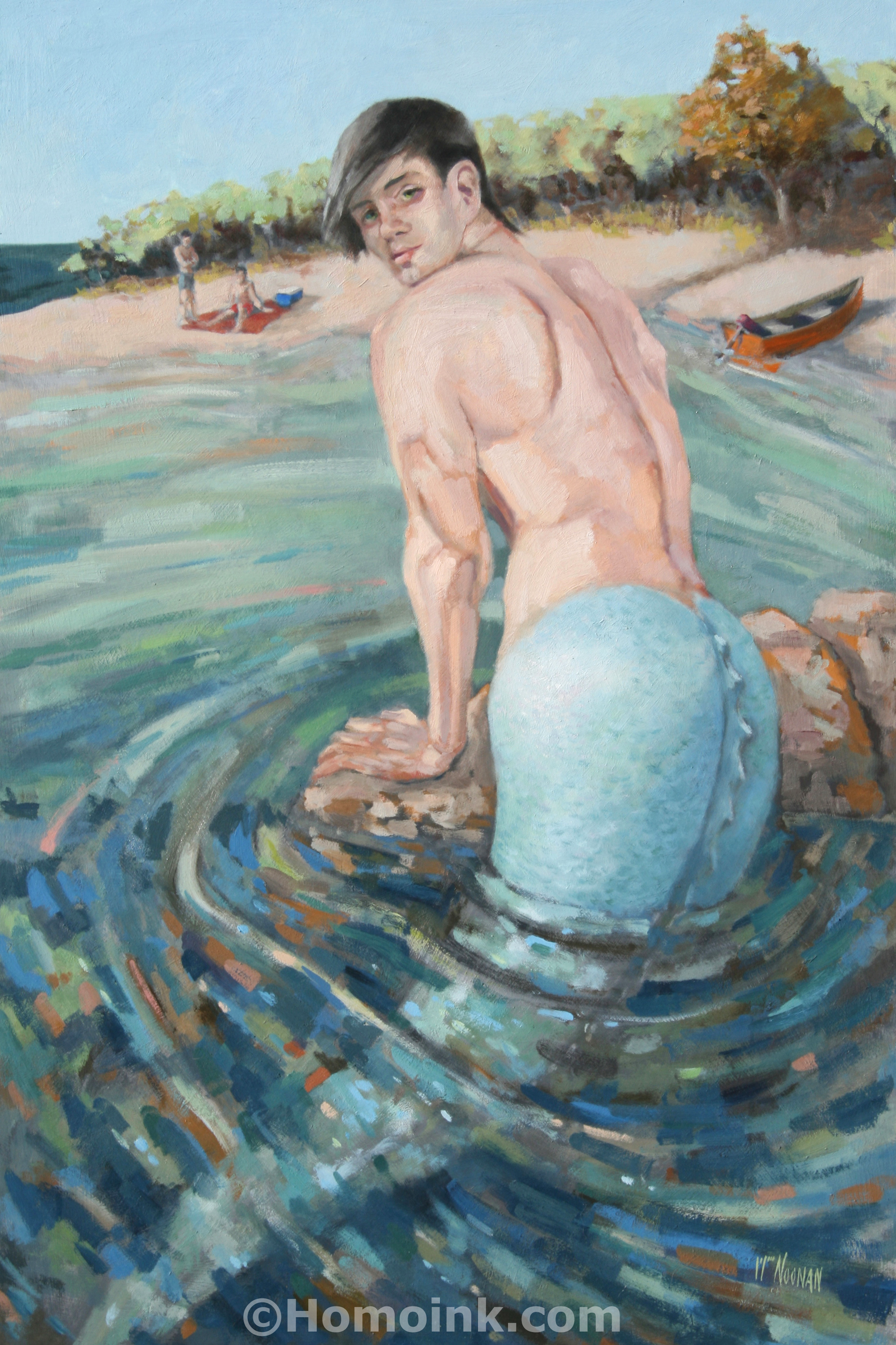 "Shore Patrol" print of oil painting