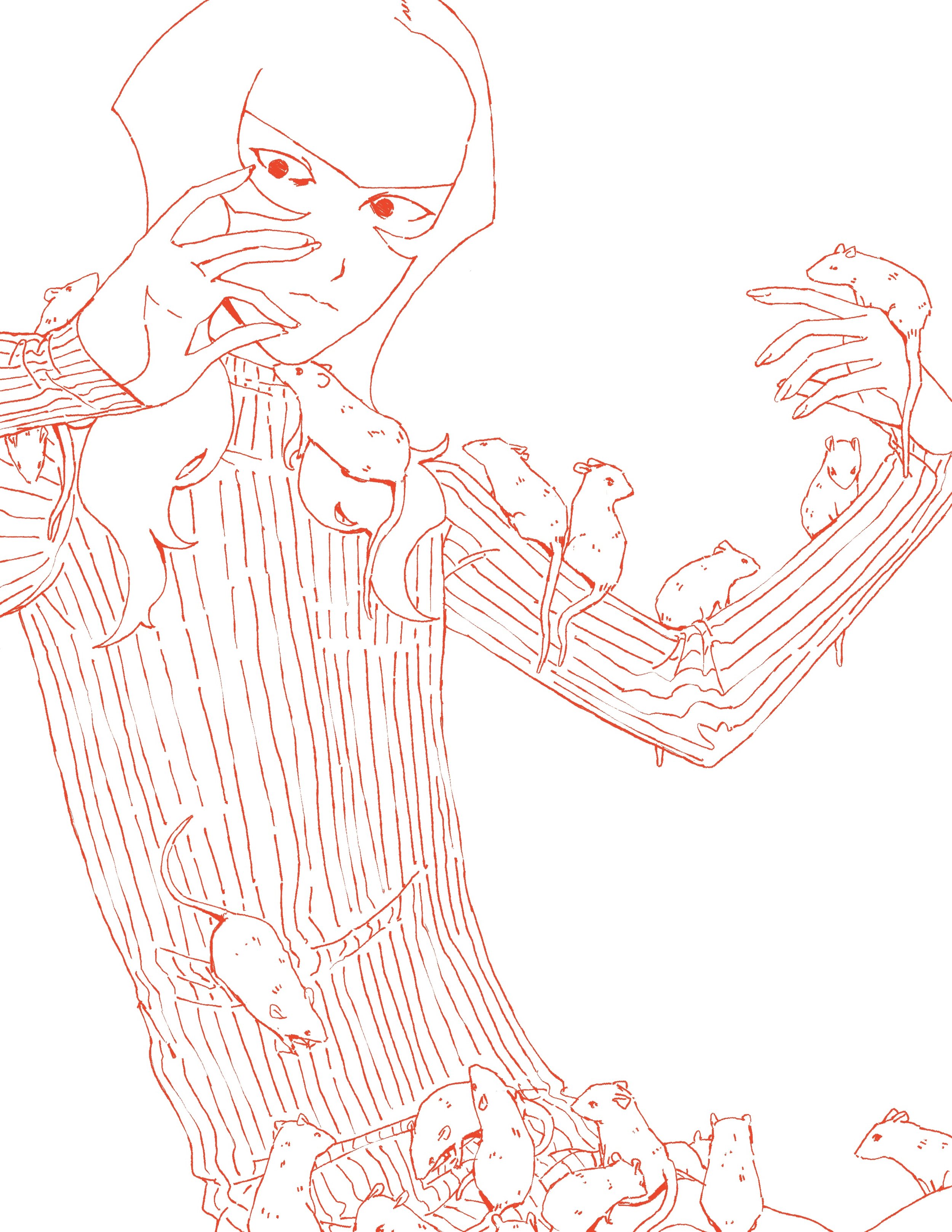 S.C. Carrillo, Book interior illustrations (2025), 5.5"x8.5". Digital illustration of CSP Ex.