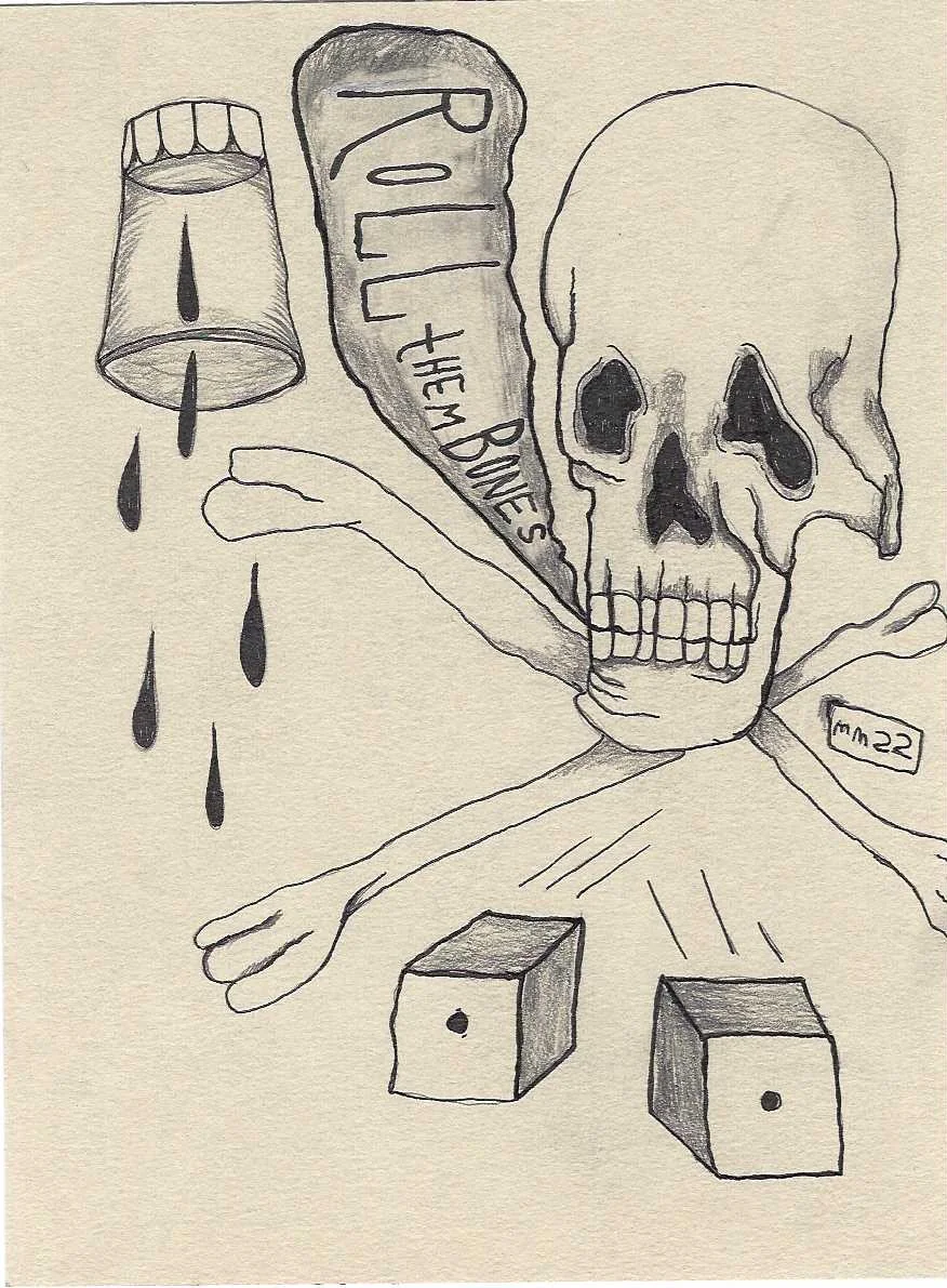 Roll Them Bones 6"x8" (unframed)