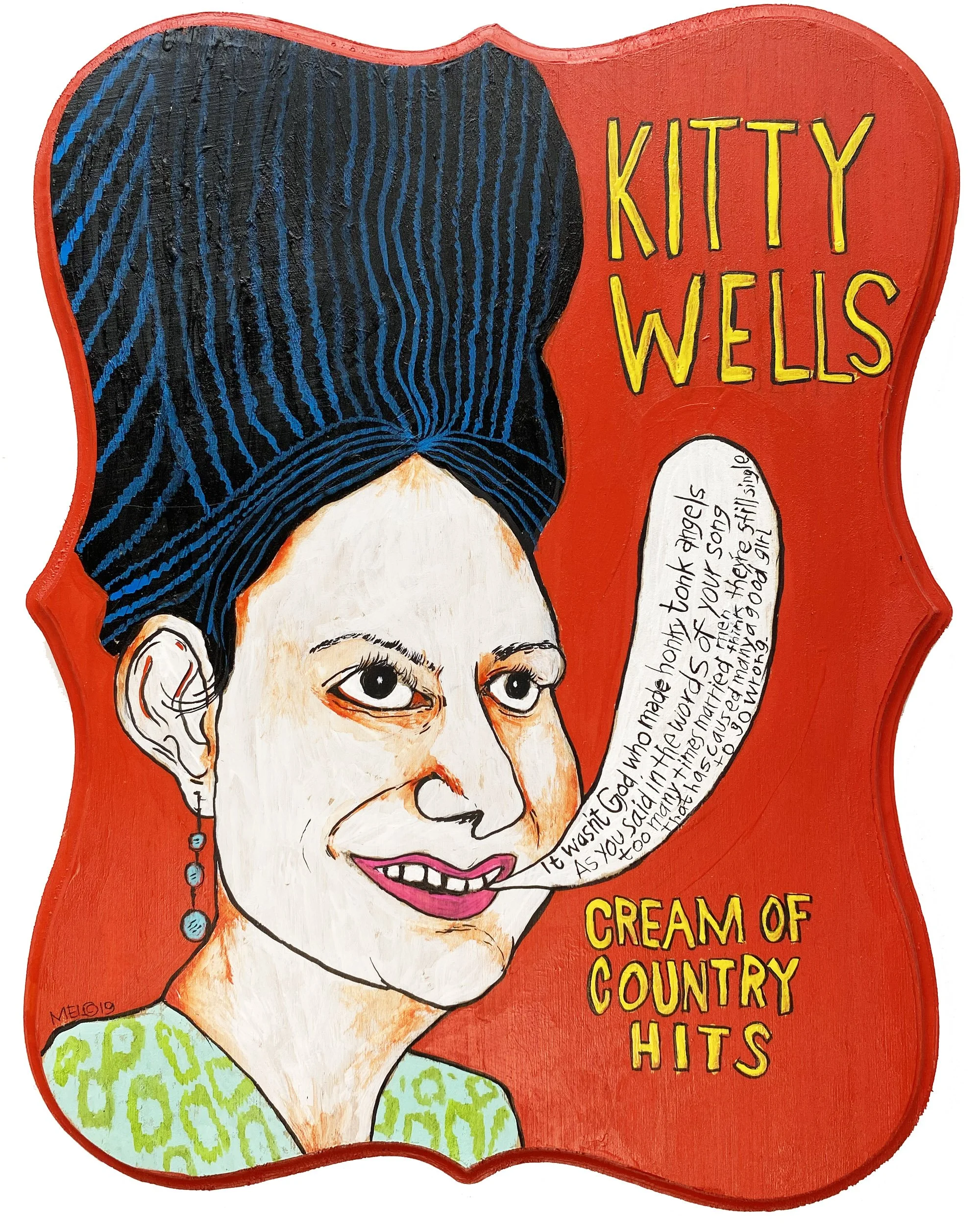 Kitty Wells 9"x11" wood panel