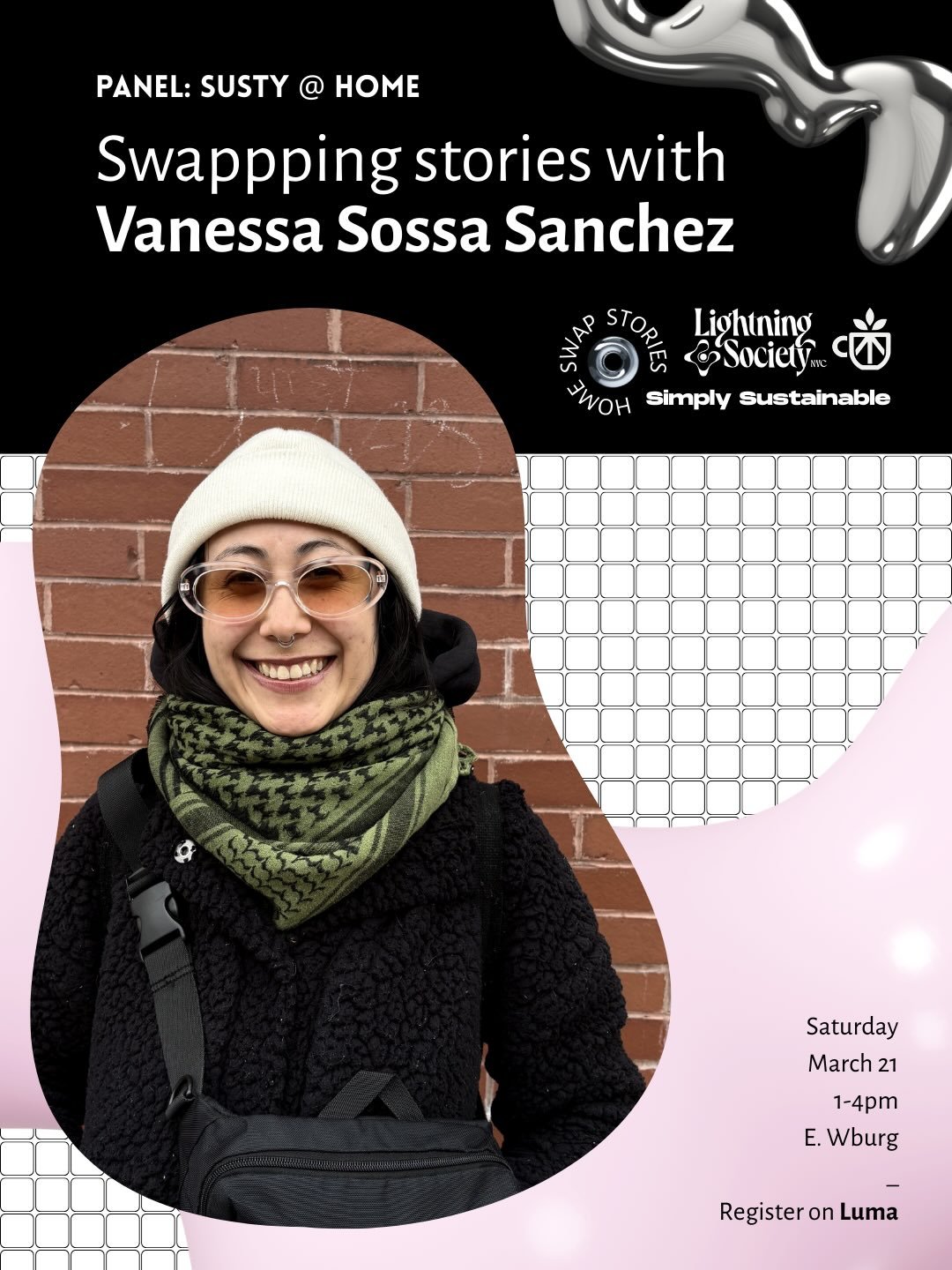 You are invited to another cool event! This time with the incredible @yelle_belle and @climatecafe.eco &mdash; Saturday, March 21st 🗓️

I will be part of the panel where I will talk about how sustainability is a core value on my educational project 