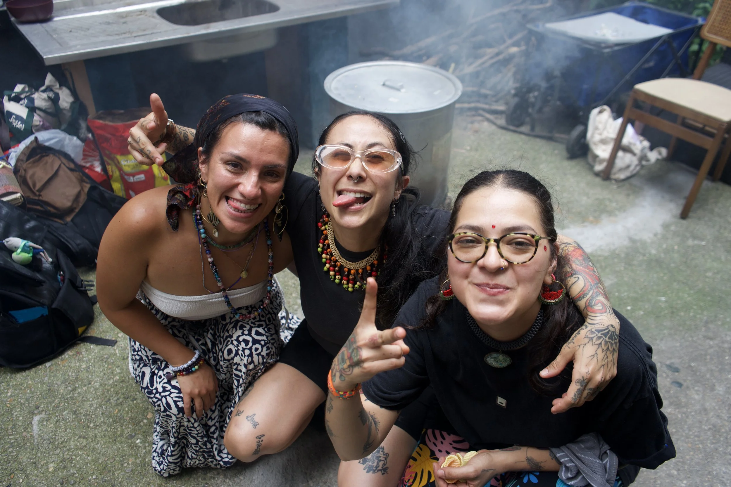 Mágica, Vanessa and Yk (from left to right). Organizers