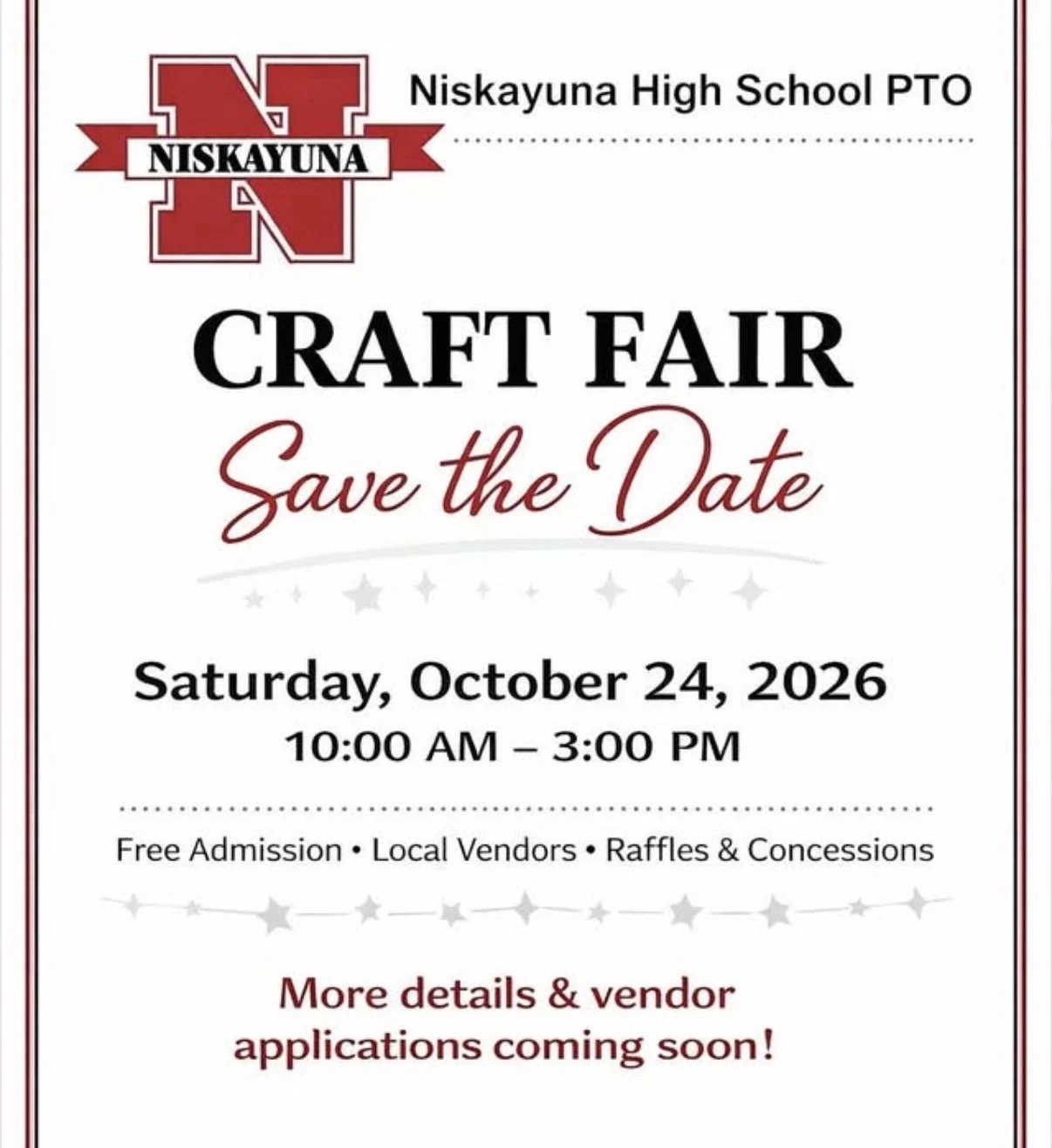Niskayuna High School PTO Craft Fair