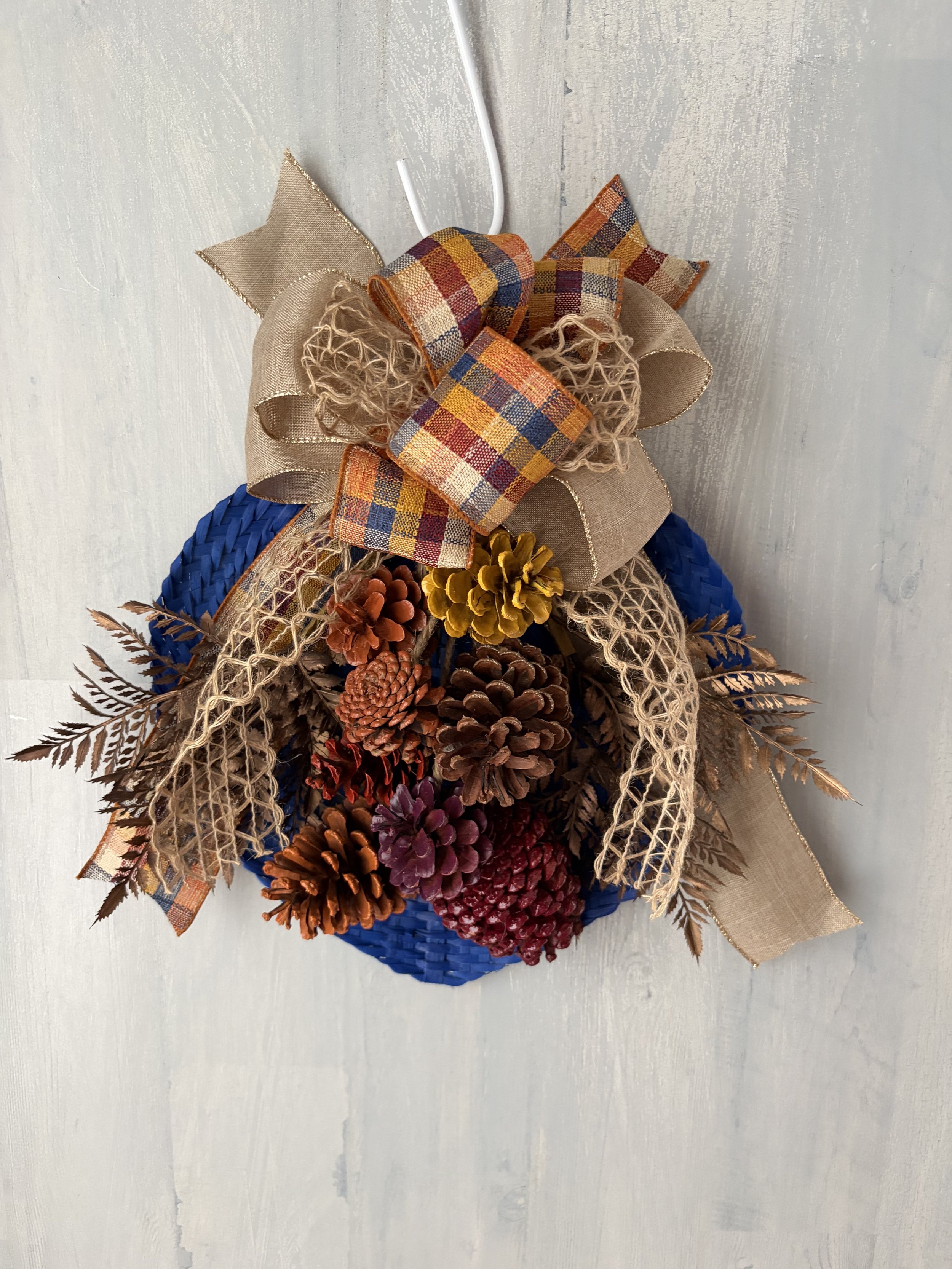 Autumn Pinecone Swag - Blue