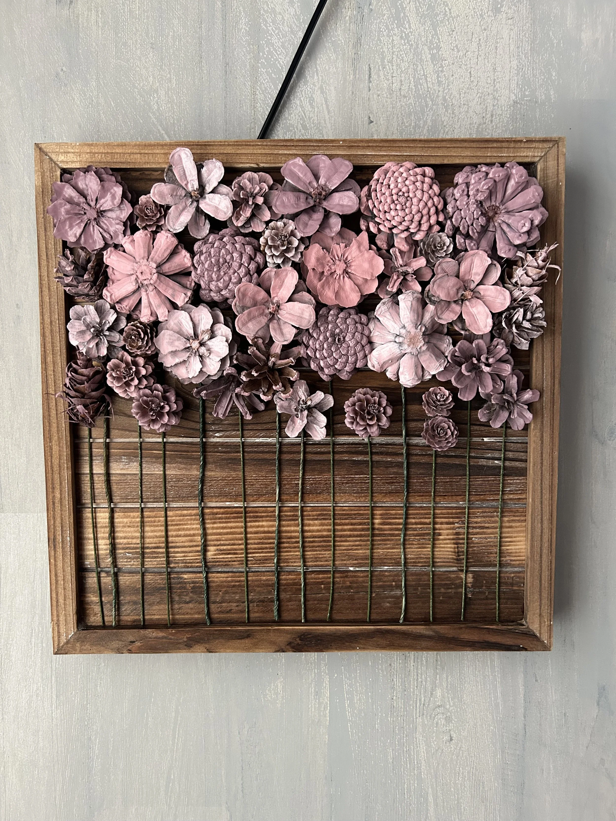 Field of Pink Flowers Hanging Board