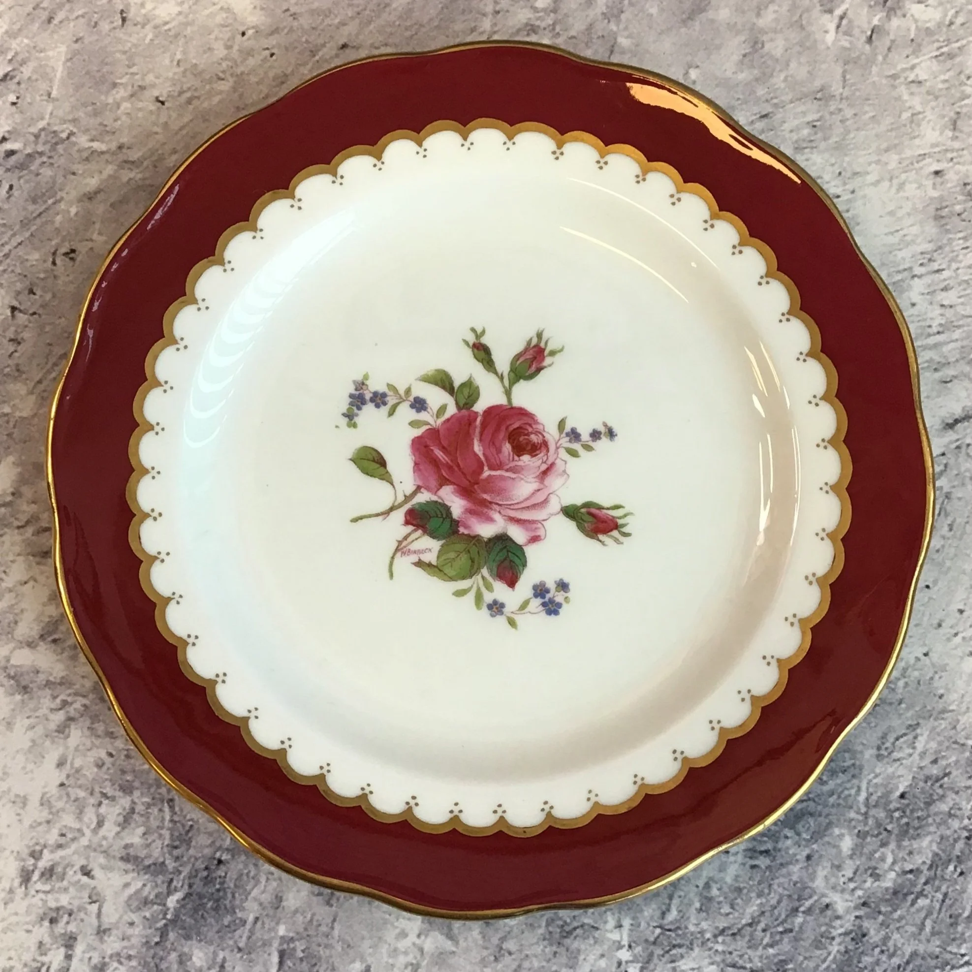 Vintage Coalport Tea / Side Plate 'Birbeck Rose' Pattern