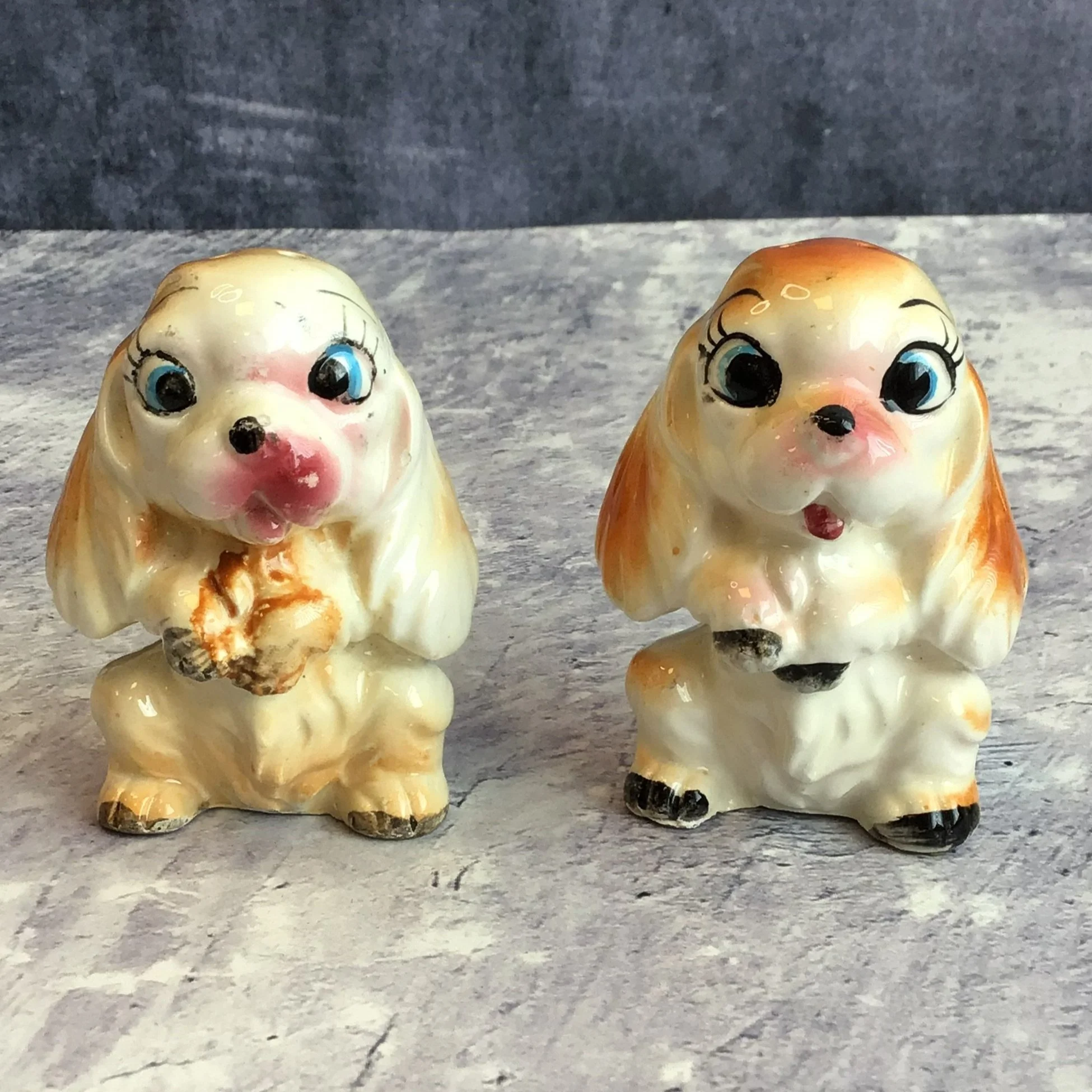 Vintage Puppy Salt &amp; Pepper Shakers