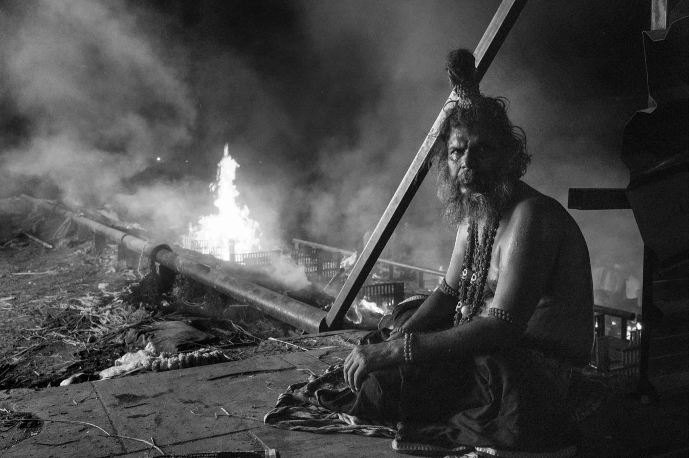 Aghori ascetic, cremation grounds Marnikarnika Ghat–Varanasi , India