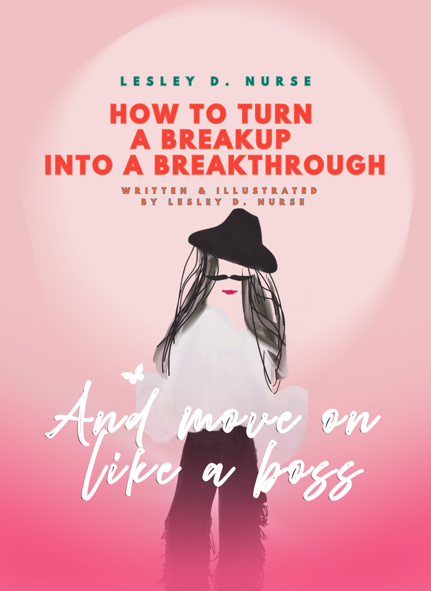 Ebook cover titled "How to Turn a Breakup into a Breakthrough" by Lesley D. Nurse, featuring a red lightbulb icon.