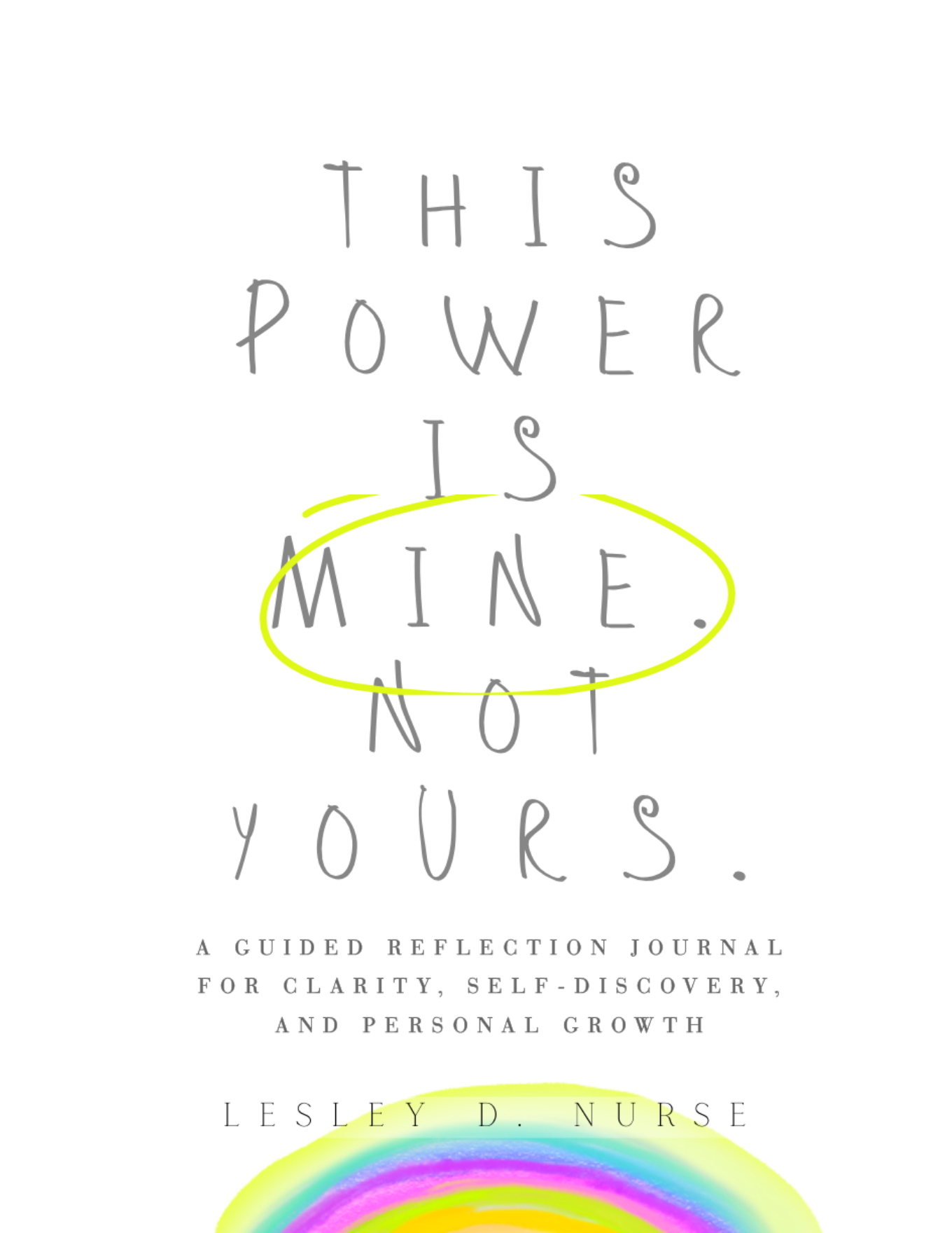Guided reflection journal "This Power Is Mine, Not Yours" by Lesley D. Nurse, personal growth workbook for boundaries, clarity, and self-discovery.