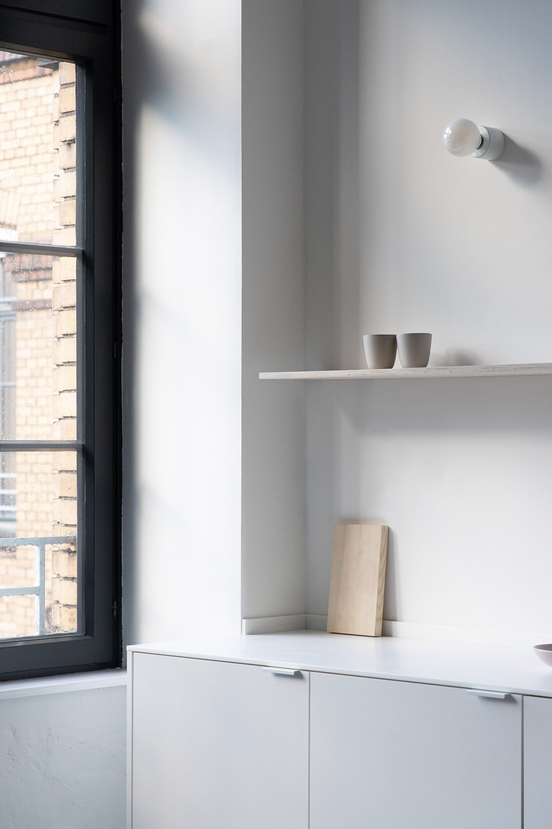 A custom all-white office kitchen for Odaline, Kreuzberg Berlin