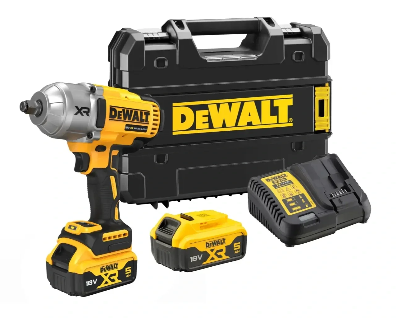 DCF900P2T-XE DEWALT® 18V XR® Brushless 1/2" Hog Ring High Torque Impact Wrench - 2 X 5Ah Battery