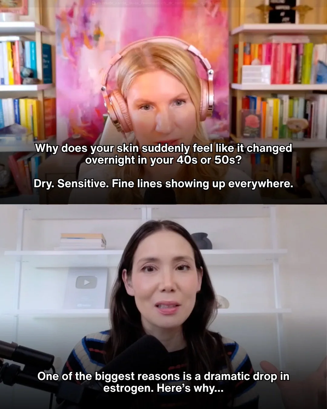 Midlife skin changes can feel confusing because they rarely happen for just one reason.

As women move through perimenopause and into menopause, hormone levels begin shifting in complex ways. Estrogen, progesterone, and testosterone are all changing,