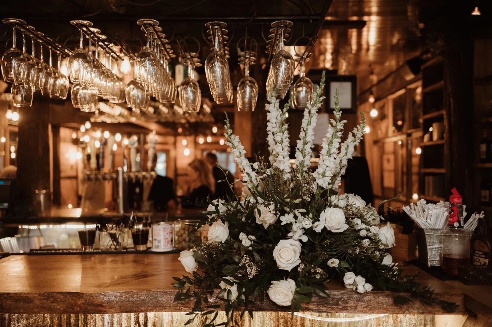 A great repurposing of ceremony florals.