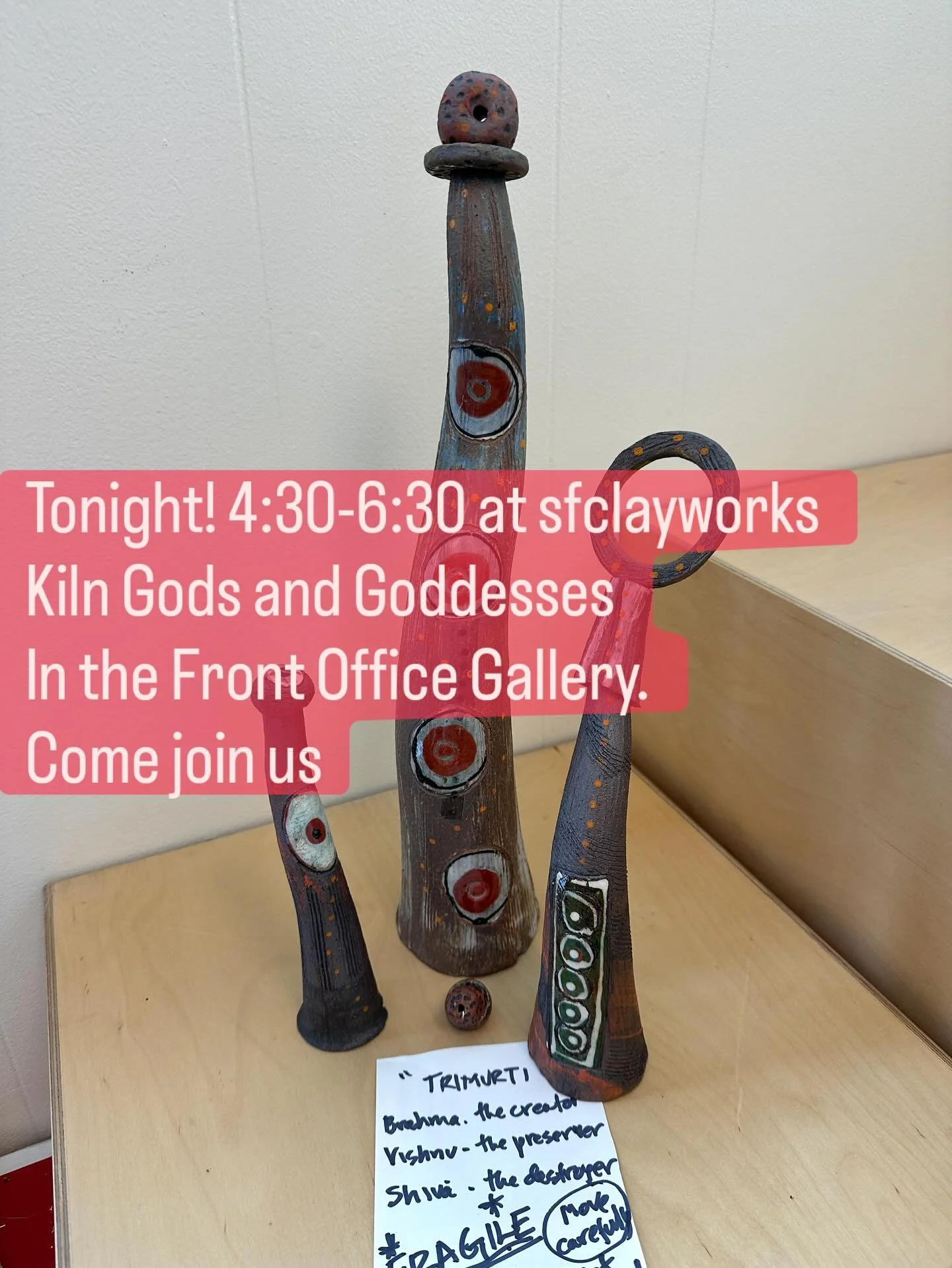 Gallery reception tonight at sfclayworks