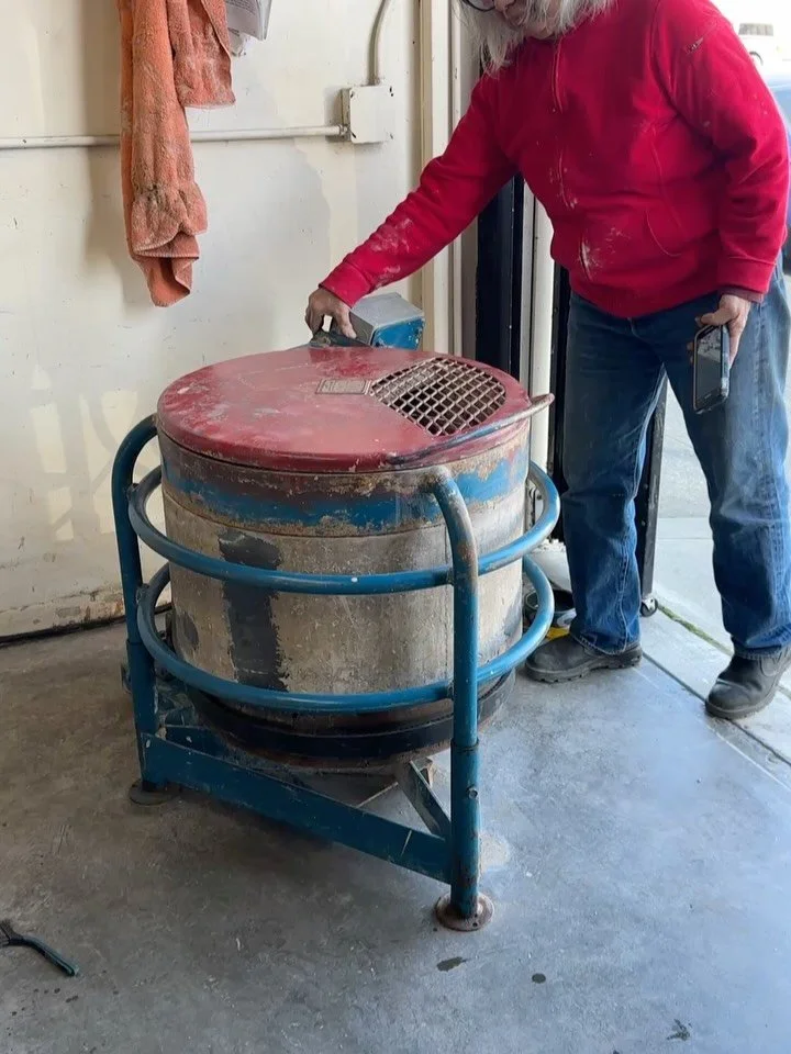 This old mixer is at least 35 years old. The belt broke and with the help of You Tube, grit and determination, the awesome crew of sfclayworks got that puppy working again!!