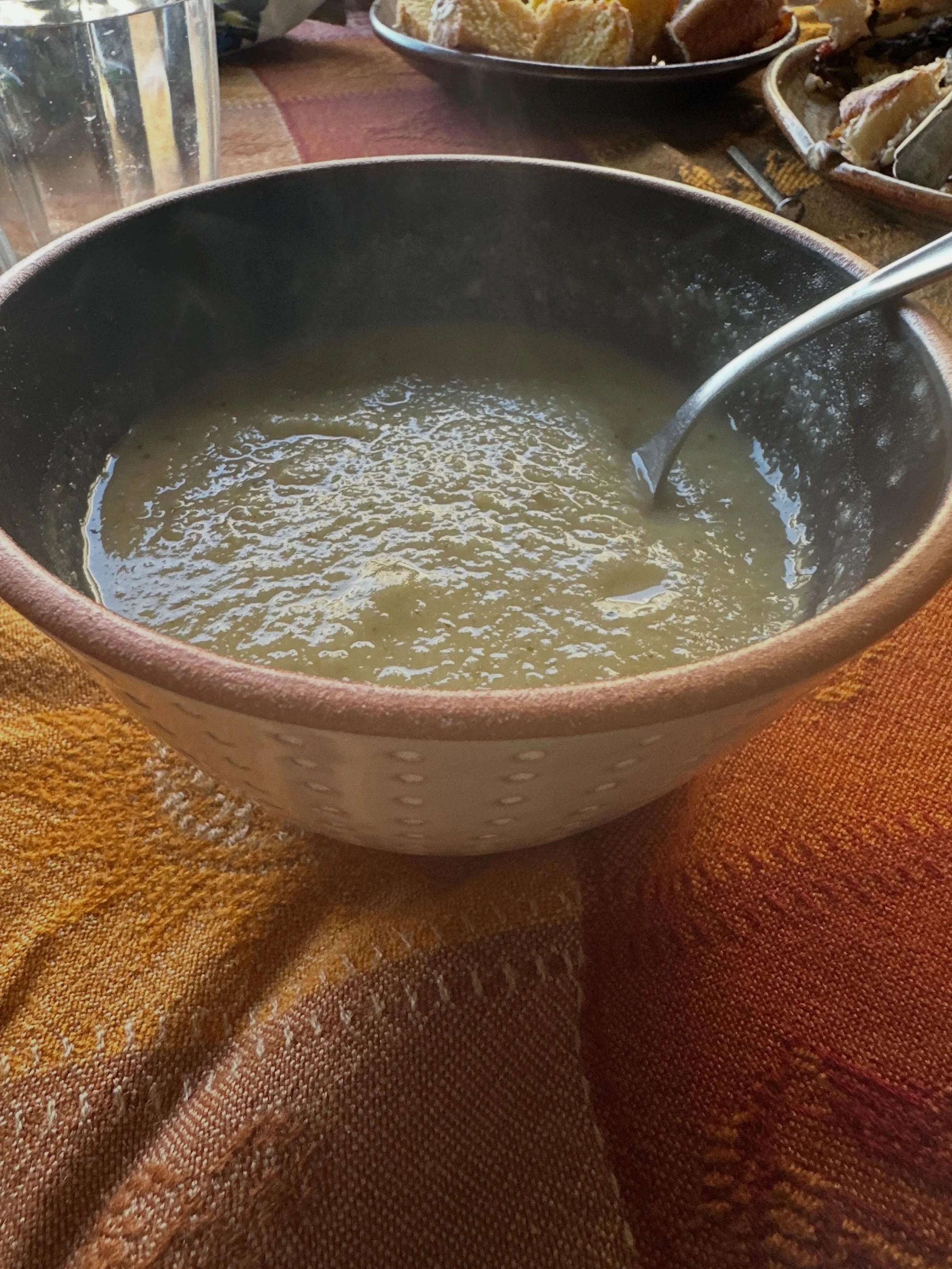 Soup from the artichokes was very tasty! It was a lot of work cutting up the chokes though!