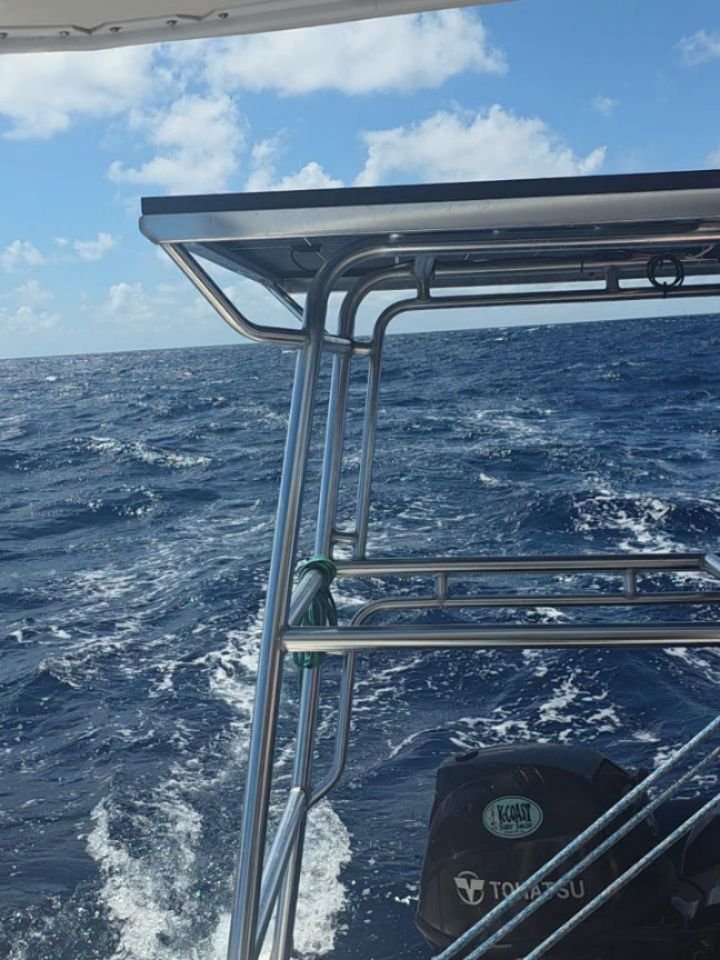 Log Book May 2nd:
Halfway to French Polynesia and feeling everything: excitement, relief, a little anxiety ~ all of it hitting at once. Especially on nightwatch! Had to mark the moment this am and broke out a few treats to celebrate the halfway point