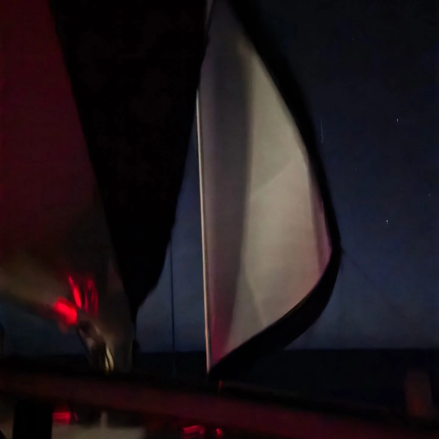 Night watch log 

Holy moly, Kaikoa has been absolutely flying tonight! 

Sustained 22 kts with gusts pushing 25&ndash;26. We started with one reef in the main and one in the jib, but as the night rolled on the winds kept building and the sea state g