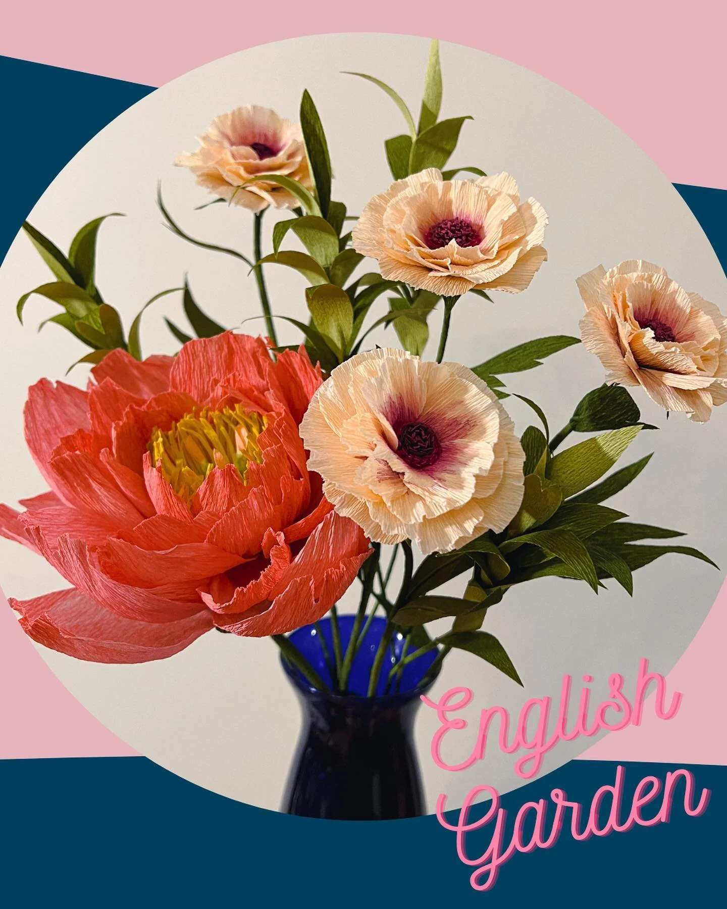 English Garden! A mix of delicate pinks and coral showing off our hand-painted spring blooms.

#paperflowers #paperblooms #paperarts #paperplants #michiganfloral #westmichiganartist