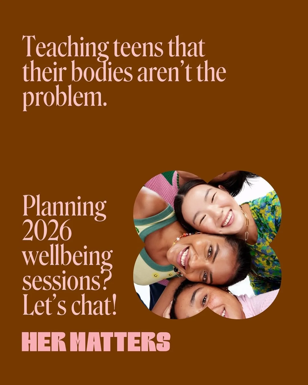 💬 Body confidence &gt; body pressure 💫

We&rsquo;re bringing our body-positive, women&rsquo;s health team into schools to talk real stuff! No diet rules, no judgment, just facts and fun!

Here&rsquo;s what we cover:
🧠 Psychologist: Body confidence