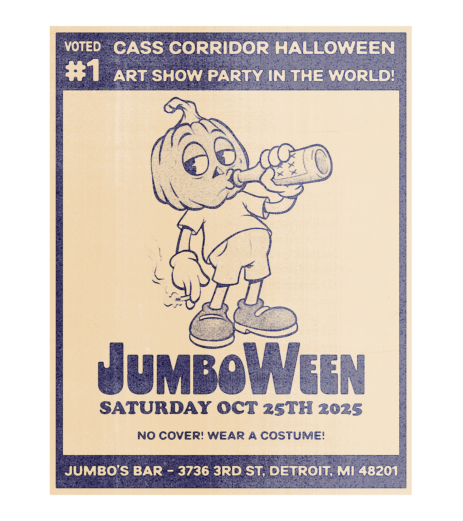 Print flyer designed for Jumbo's Bar and their annual event  Jumboween  -  2025  