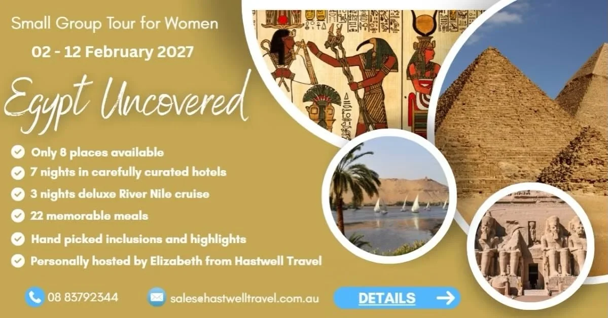 What&rsquo;s stopping you from making 2027 the year for something extraordinary?

Discover Egypt on a women-only small group journey designed for comfort, culture, and connection.

Think pyramids, temples, and a luxe Nile cruise&mdash;all wrapped int