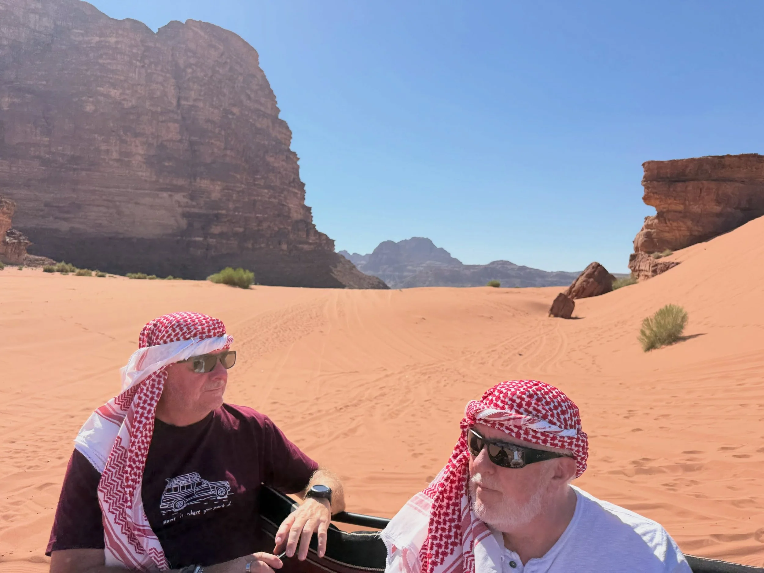 🌙 TONIGHT, WE SLEEP IN THE DESERT.

Not just any desert.

Wadi Rum. 🇯🇴

We&rsquo;ve left the roads behind and disappeared deep into a landscape of towering red mountains, endless sand and ancient silence.

As the sun set, the desert exploded into 