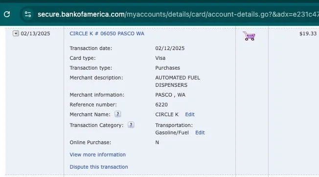 Gas Receipt 2 (Pasco)