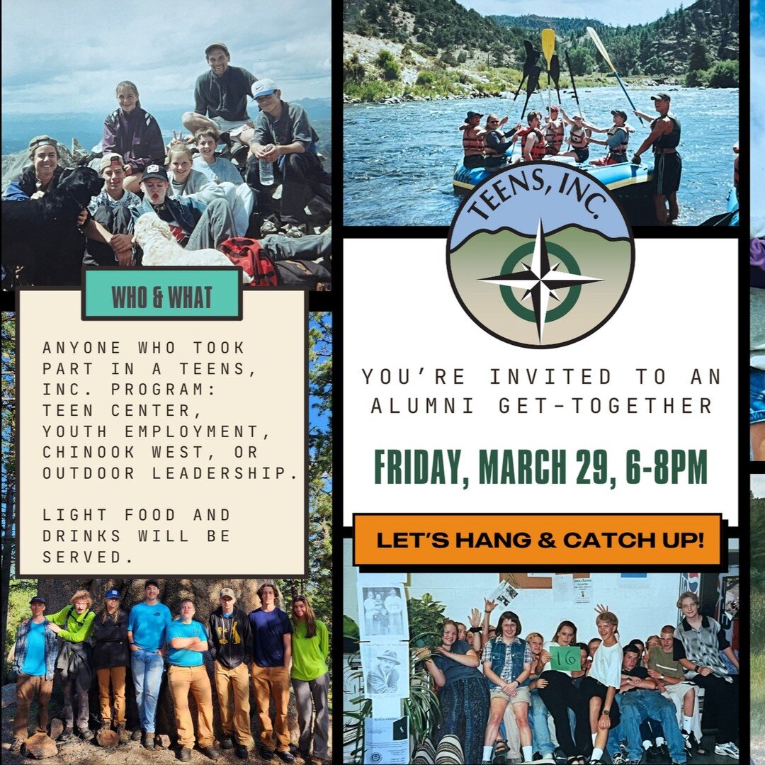 Are you a former TEENS, Inc. participant who is now all grown up? 

Join us for an Alumni Get-Together next Friday!

Get more information and RSVP at info@teensinc.org
