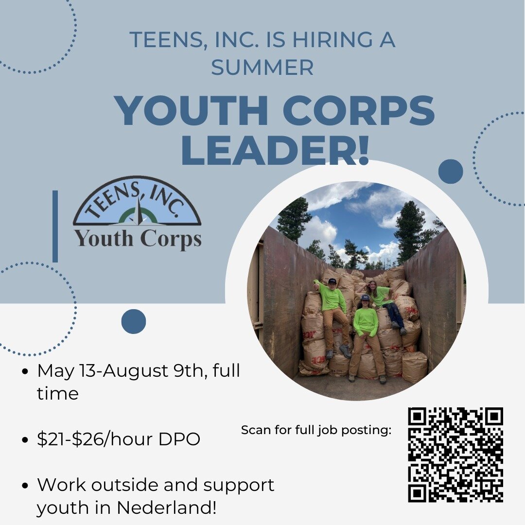 Job Alert! We're looking for our Summer 2024 Youth Corps Leader.

The ideal candidate enjoys working out in nature on projects such as a slash removal, yard clean up, and painting -- while also guiding a small crew of teenagers. 

Learn more and appl