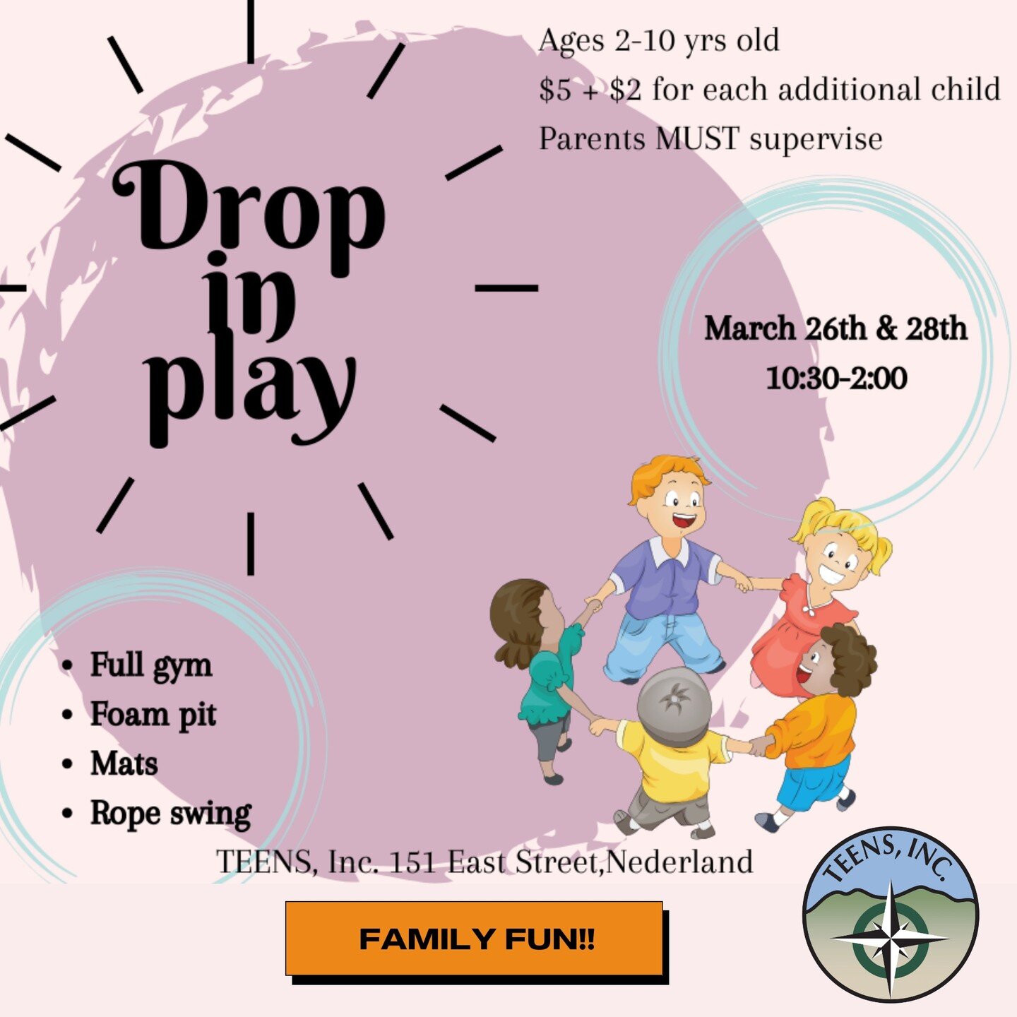 Spring Break is almost here and that means Drop-In Play is back at the Teen Center. Next Tuesday (3/26) and Thursday (3/28), bring your kids ages 2-10 for some fun at the gym!
Tonight is Youth Open Mic night at the TC -- and tomorrow is the big Sprin